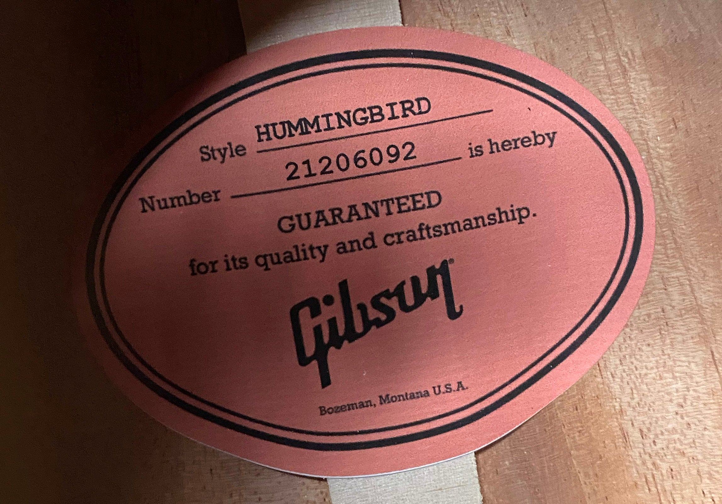 NEW ! Gibson Hummingbird Original - Antique Natural - Stunning Figured Spruce Top - WOW - 4.5 lbs - Acoustic Electric - Authorized Dealer - G07357