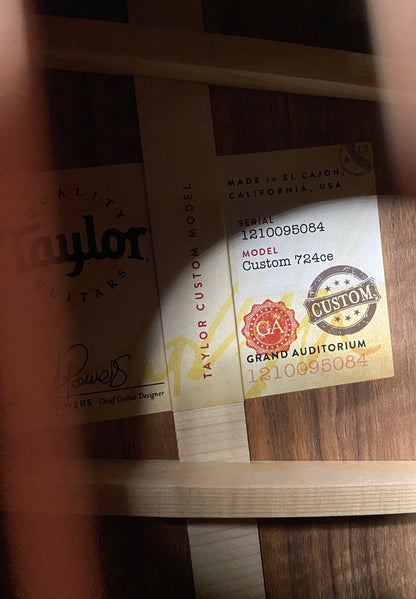 NEW! Taylor Custom 724ce Acoustic-Electric Guitar - Natural Gloss - AAAAA Hand Picked Koa - WOW! Authorized Dealer - G05891