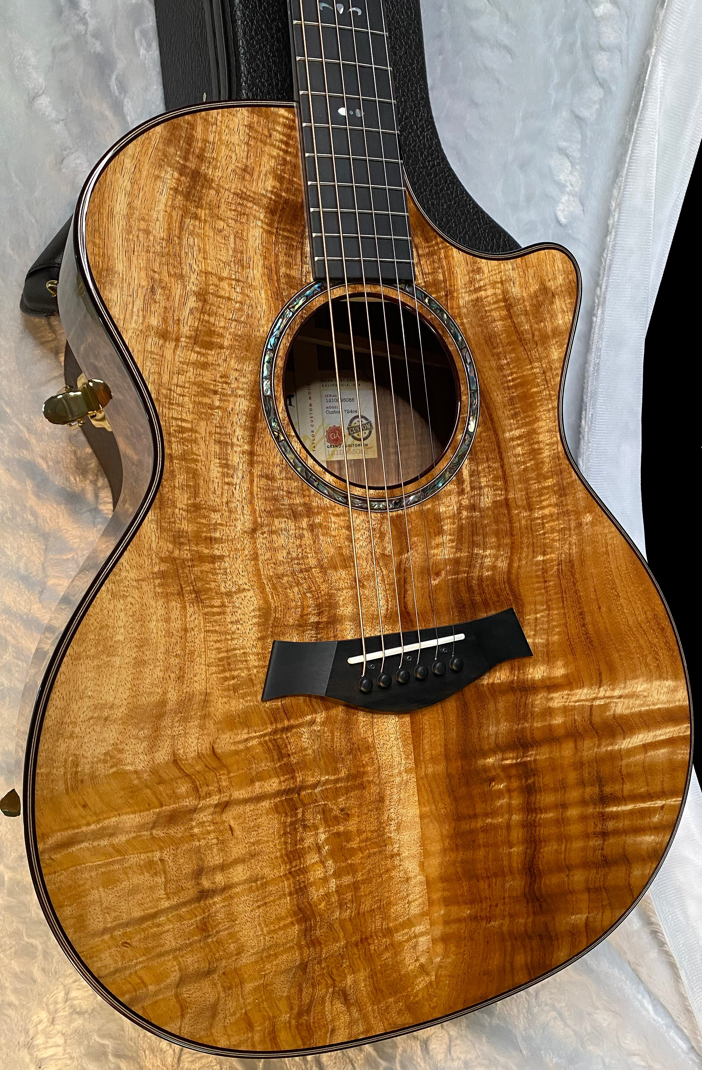 NEW! Taylor Custom 724ce Acoustic-Electric Guitar - Natural Gloss - AAAAA Hand Picked Koa - WOW! Authorized Dealer - G05889