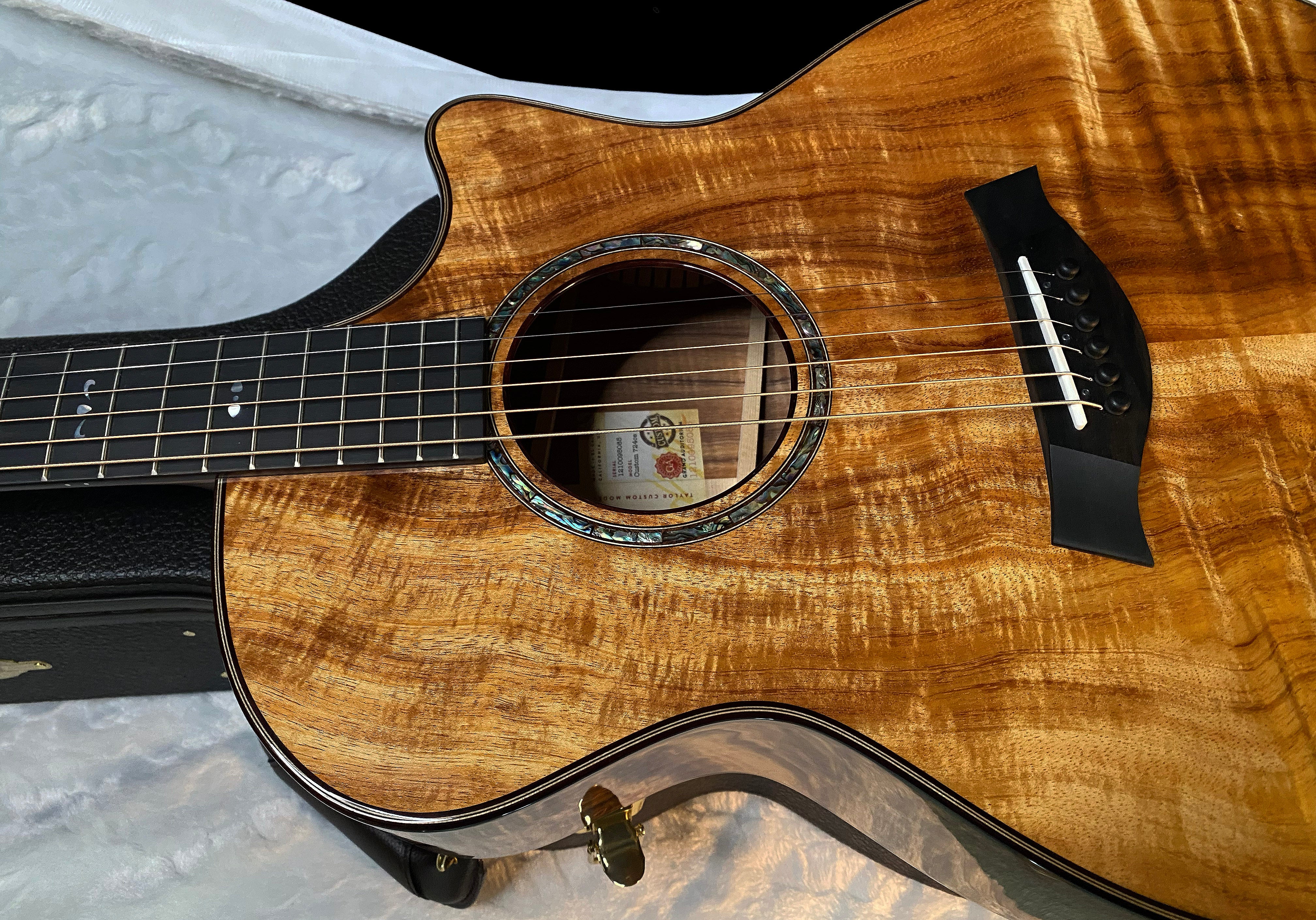 NEW! Taylor Custom 724ce Acoustic-Electric Guitar - Natural Gloss - AAAAA Hand Picked Koa - WOW! Authorized Dealer - G05889