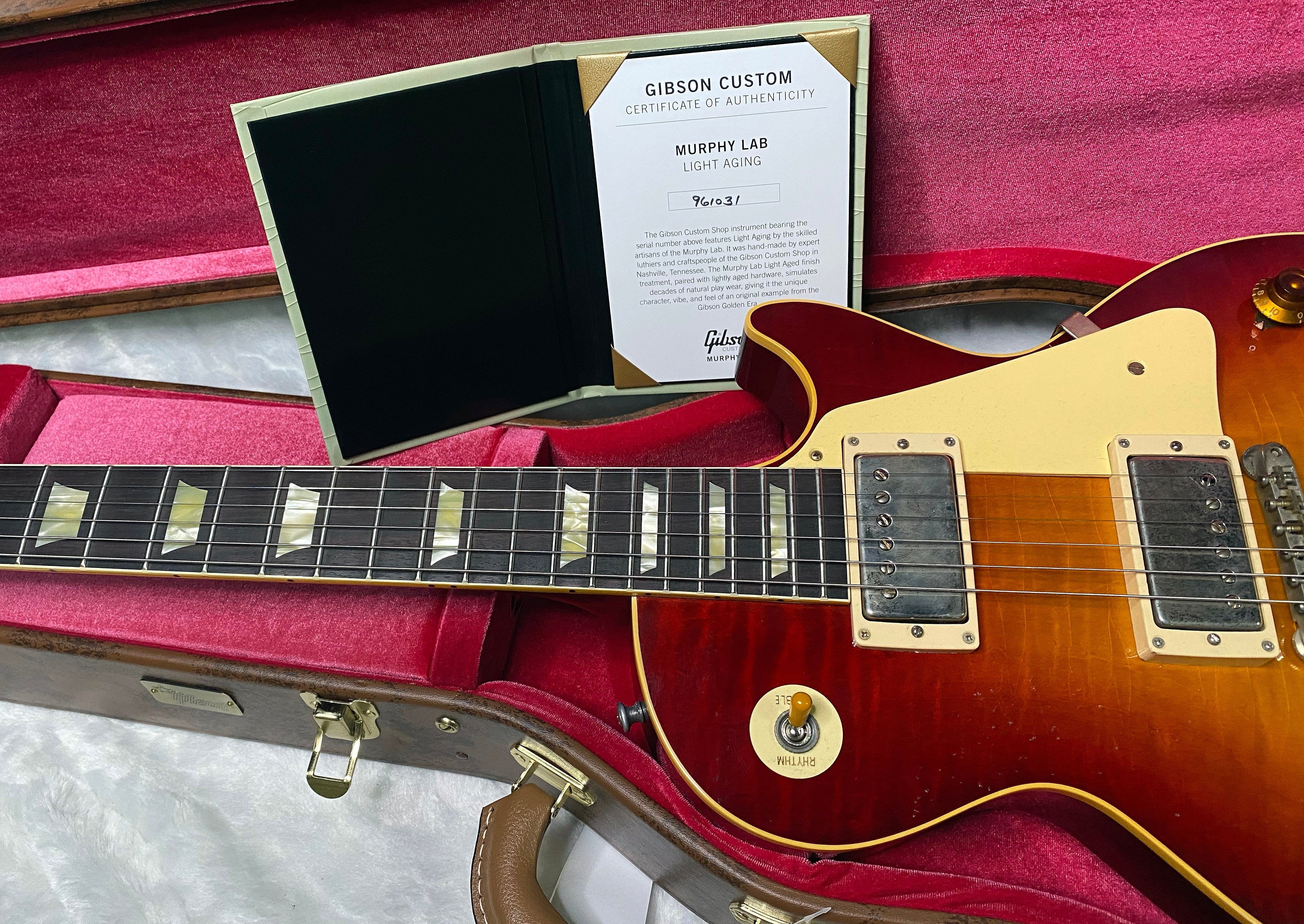 NEW! Gibson Custom Shop 1959 Les Paul Standard Murphy Lab Light Aged - Dark Cherry - Only 8.55 lbs - One Off! Dealer Select - Authorized Dealer - G07378