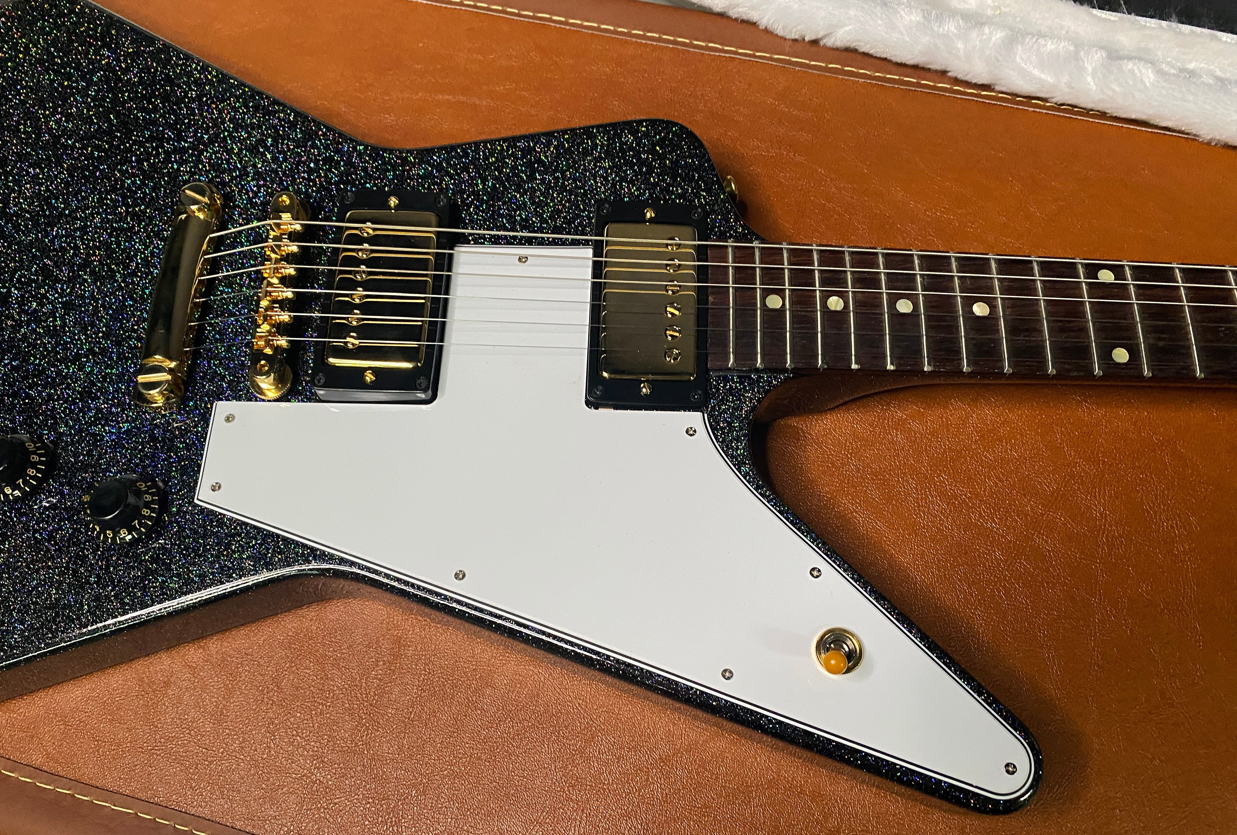NEW! Gibson Custom 1958 Mahogany Explorer Reissue Electric Guitar - Rainbow Sparkle Gloss Finish - Authorized Dealer - 9.2lbs - G07387