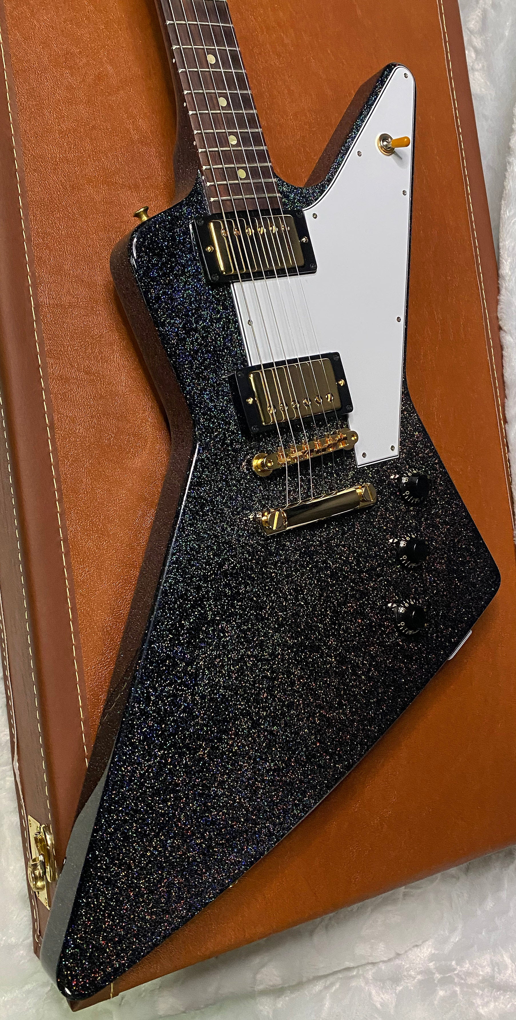 NEW! Gibson Custom 1958 Mahogany Explorer Reissue Electric Guitar - Rainbow Sparkle Gloss Finish - Authorized Dealer - 9.2lbs - G07387