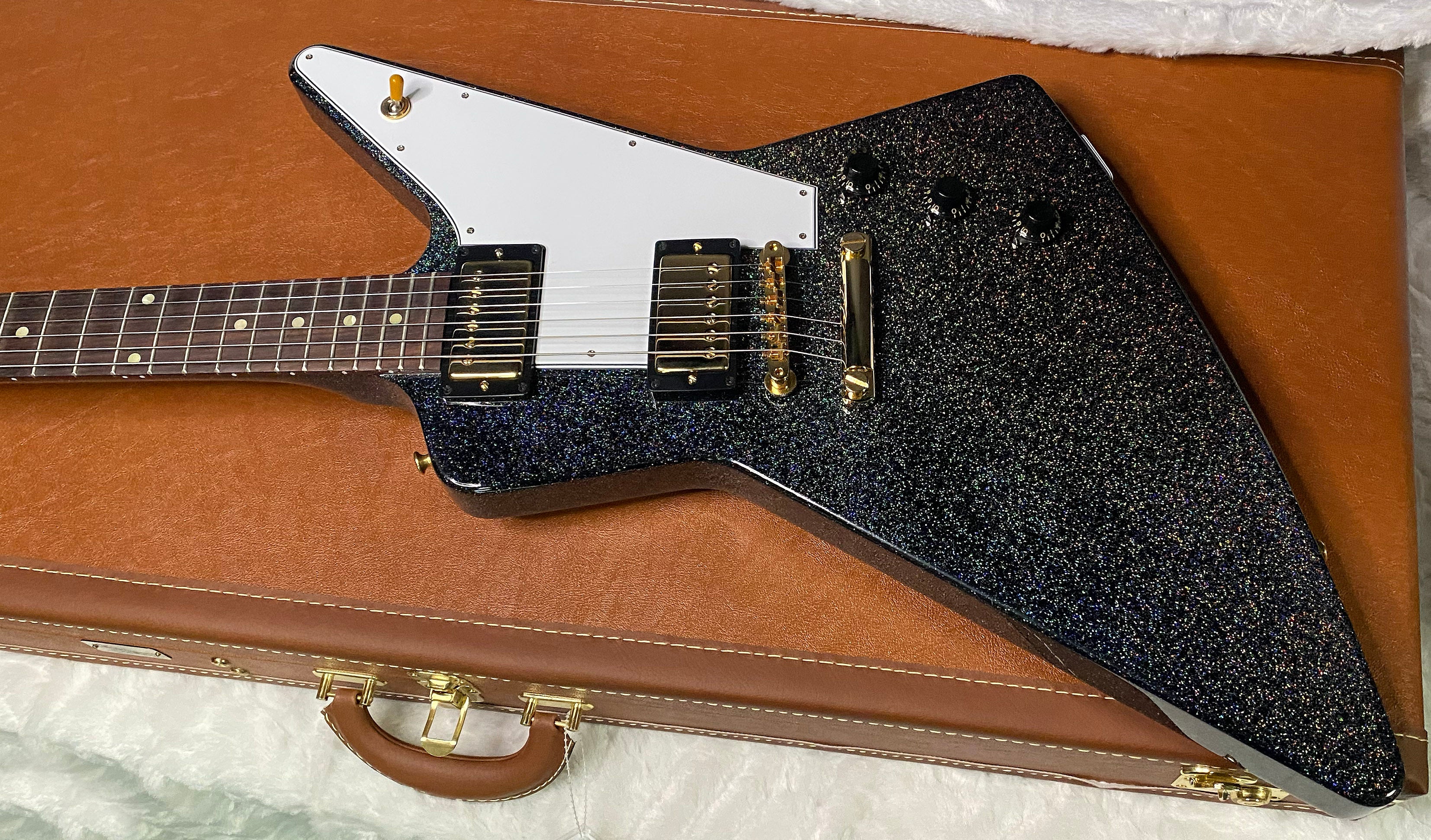 NEW! Gibson Custom 1958 Mahogany Explorer Reissue Electric Guitar - Rainbow Sparkle Gloss Finish - Authorized Dealer - 9.2lbs - G07387