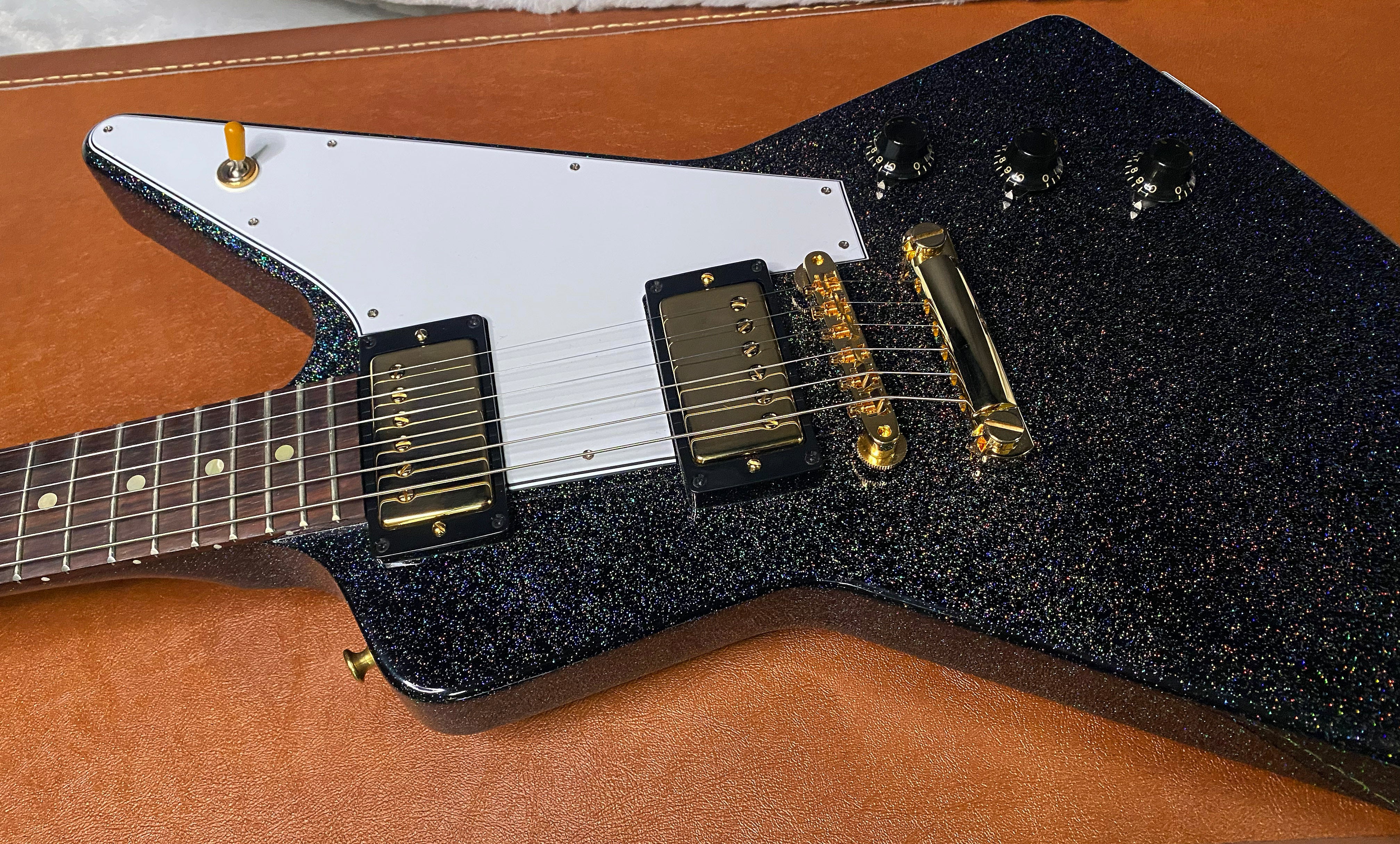 NEW! Gibson Custom 1958 Mahogany Explorer Reissue Electric Guitar - Rainbow Sparkle Gloss Finish - Authorized Dealer - 9.2lbs - G07387