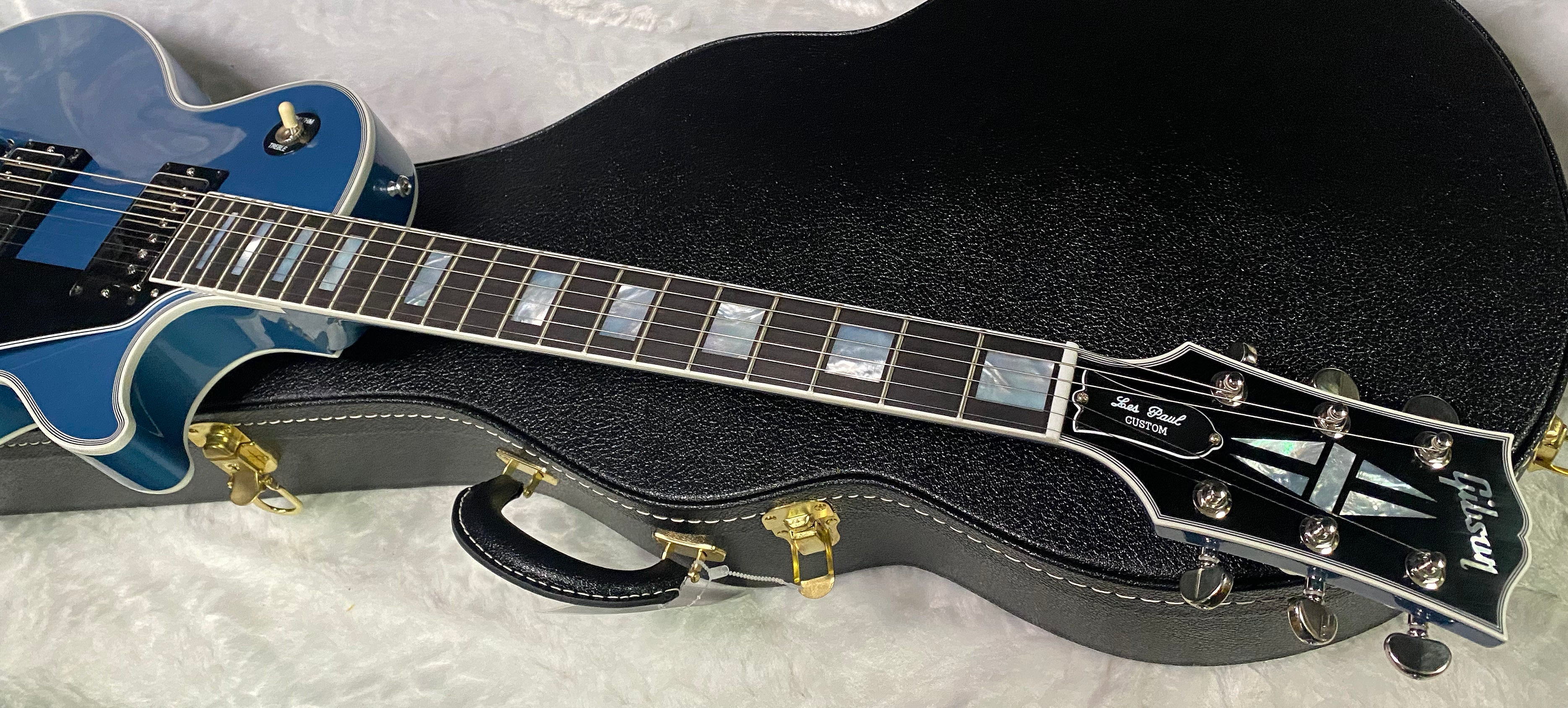 NEW! Gibson Les Paul Custom - Pelham Blue VOS - Dealer Select - Ebony Board - Authorized Dealer - Only 9.65 lbs - G07384