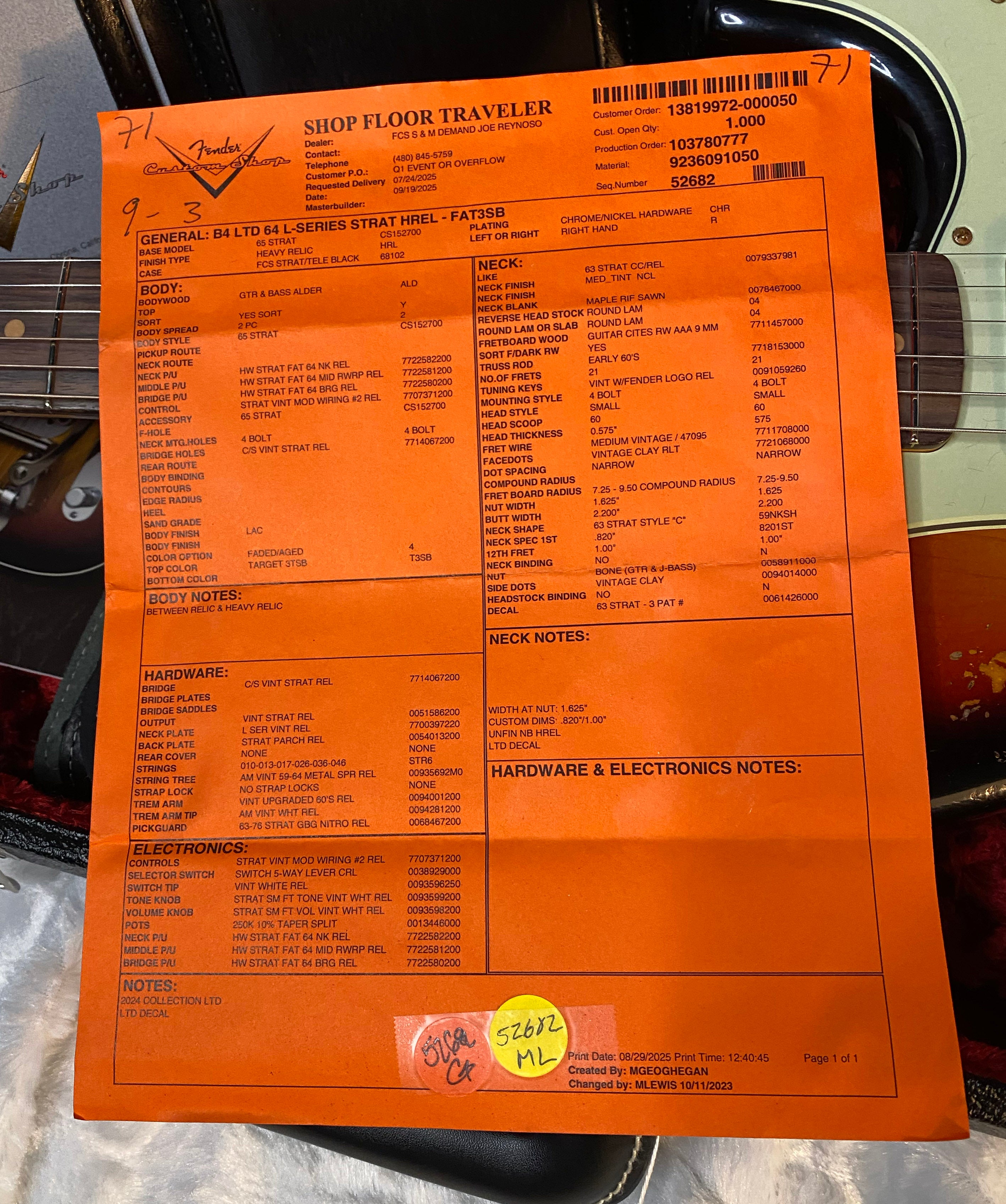 NEW! Fender Custom Shop Limited Edition '64 L-Series Stratocaster Heavy Relic Faded Aged 3-Tone Sunburst - Authorized Dealer - 7.75lbs - G05905