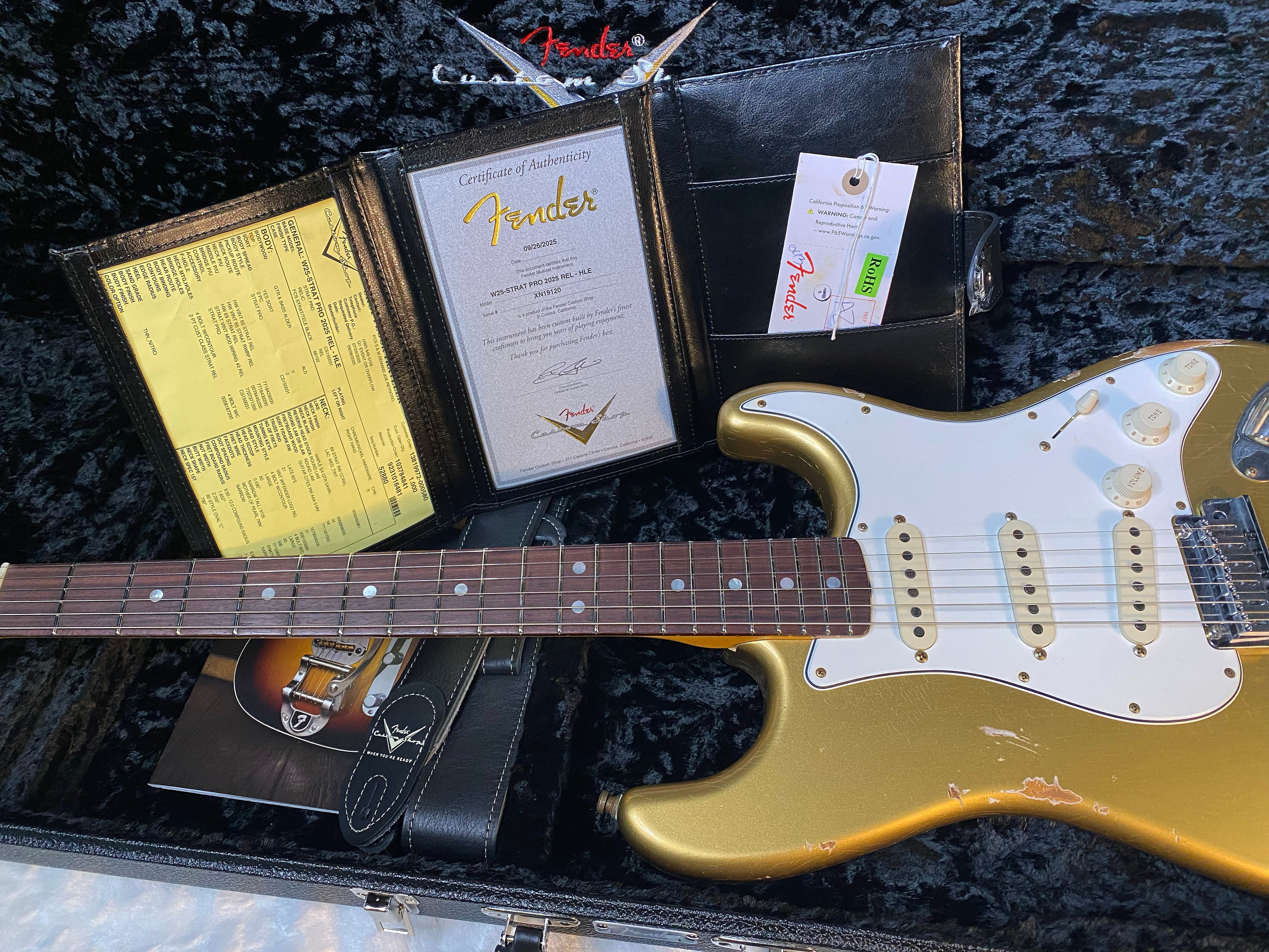 NEW! Fender Custom Shop 2025 NAMM Limited Edition Stratocaster PRO Relic - HLE Gold - Authorized Dealer - 7.6lbs - G05912