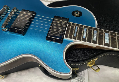 NEW! Gibson Les Paul Custom Axcess - One Of A Kind - ABSOLUTELY KILLER Flame Underneath Ice Blue Sparkle Finish! Only 7.5 lbs - Stinger Headstock - Authorized Dealer - G07381