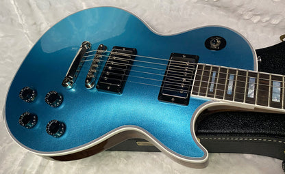 NEW! Gibson Les Paul Custom Axcess - One Of A Kind - ABSOLUTELY KILLER Flame Underneath Ice Blue Sparkle Finish! Only 7.5 lbs - Stinger Headstock - Authorized Dealer - G07381