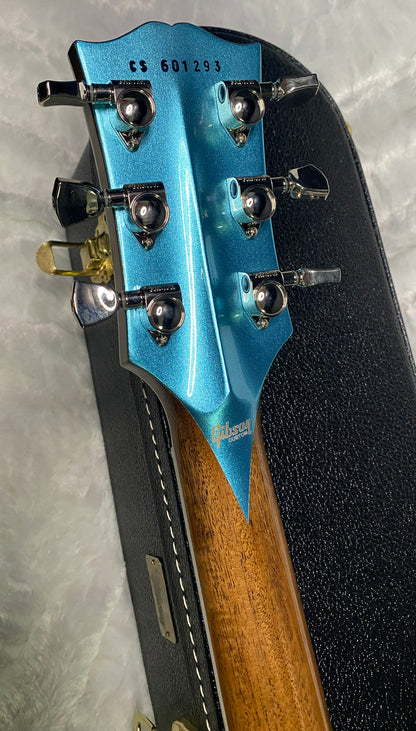 NEW! Gibson Les Paul Custom Axcess - One Of A Kind - ABSOLUTELY KILLER Flame Underneath Ice Blue Sparkle Finish! Only 7.5 lbs - Stinger Headstock - Authorized Dealer - G07381