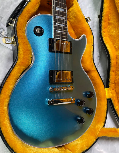 NEW! Gibson Les Paul Custom Axcess - One Of A Kind - ABSOLUTELY KILLER Flame Underneath Ice Blue Sparkle Finish! Only 7.5 lbs - Stinger Headstock - Authorized Dealer - G07381