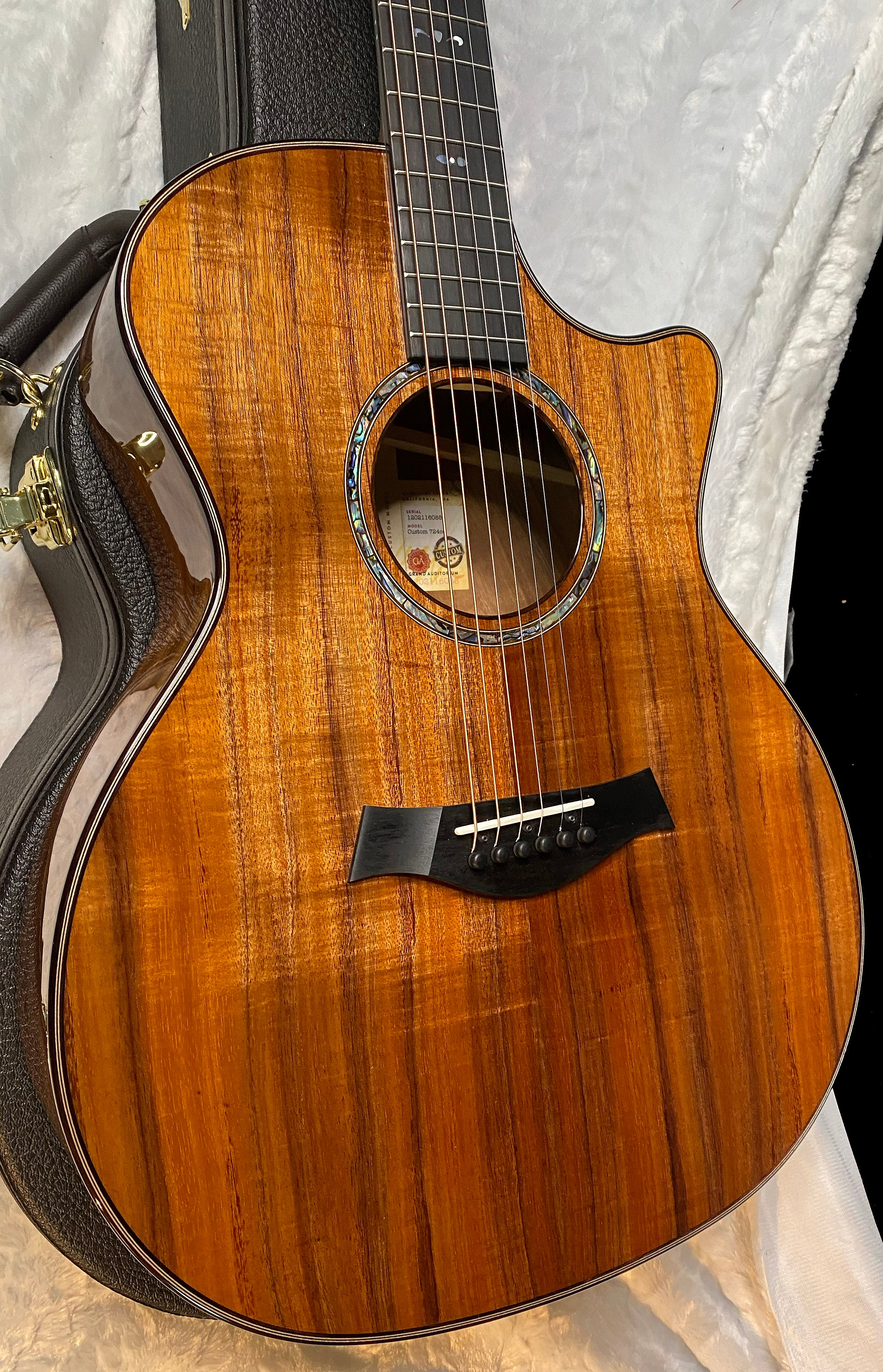 NEW! Taylor Custom 724ce Acoustic-Electric Guitar - Natural Gloss - AAAAA Hand Picked Koa - WOW! Authorized Dealer - G06770