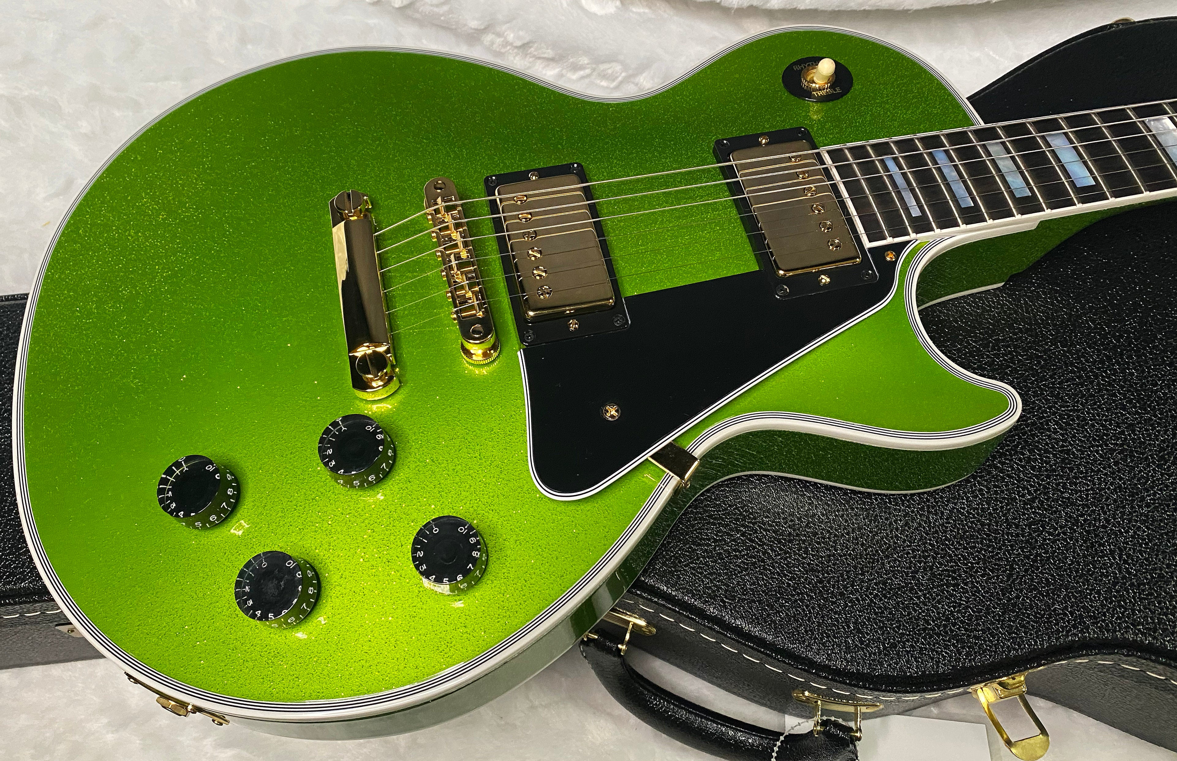 NEW! Gibson Made 2 Measure Custom Shop Les Paul M2M Gekko Green Sparkle - Custombucker Pick-Ups - Only 8.6lbs - Authorized Dealer - G07382