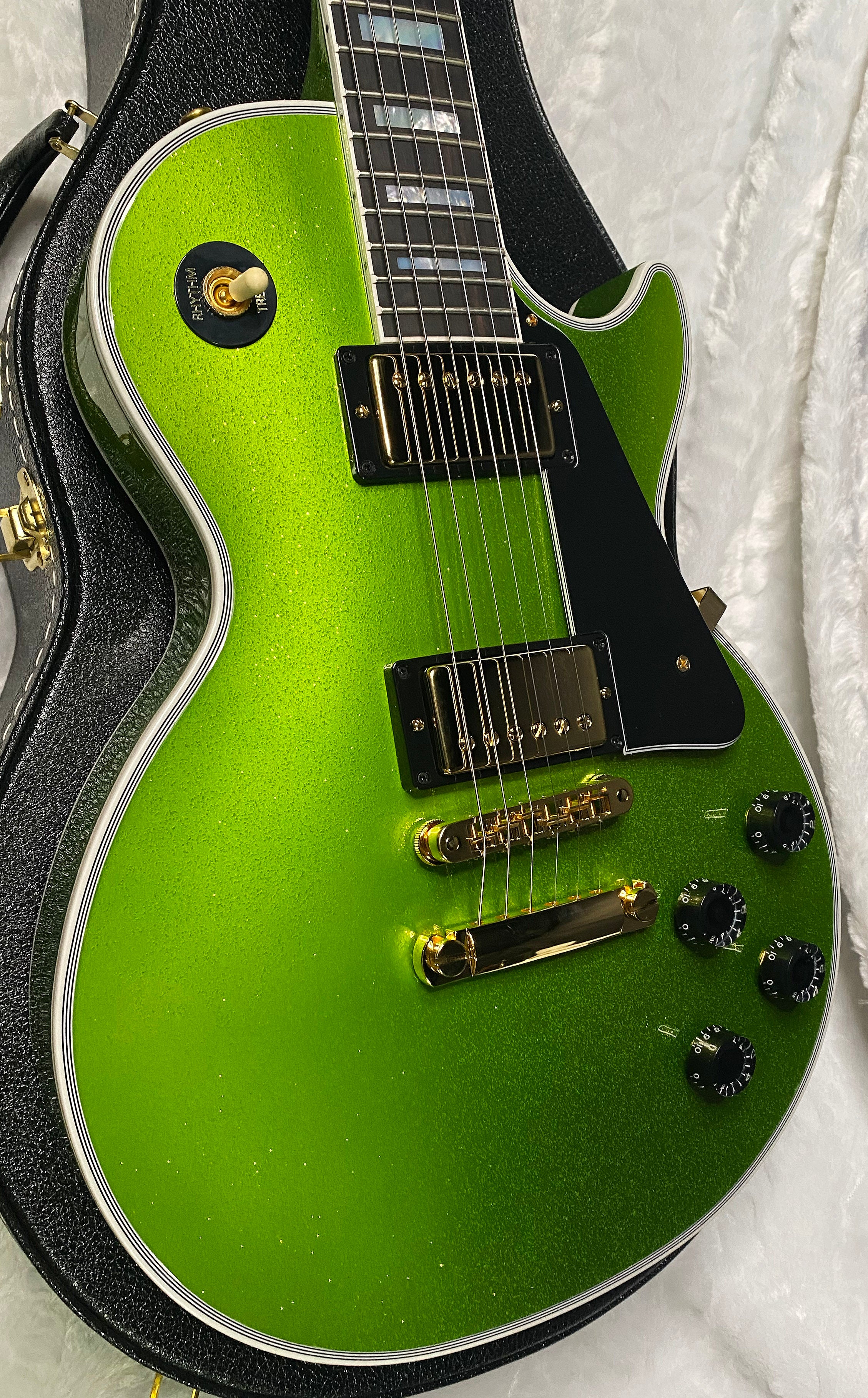 NEW! Gibson Made 2 Measure Custom Shop Les Paul M2M Gekko Green Sparkle - Custombucker Pick-Ups - Only 8.6lbs - Authorized Dealer - G07382