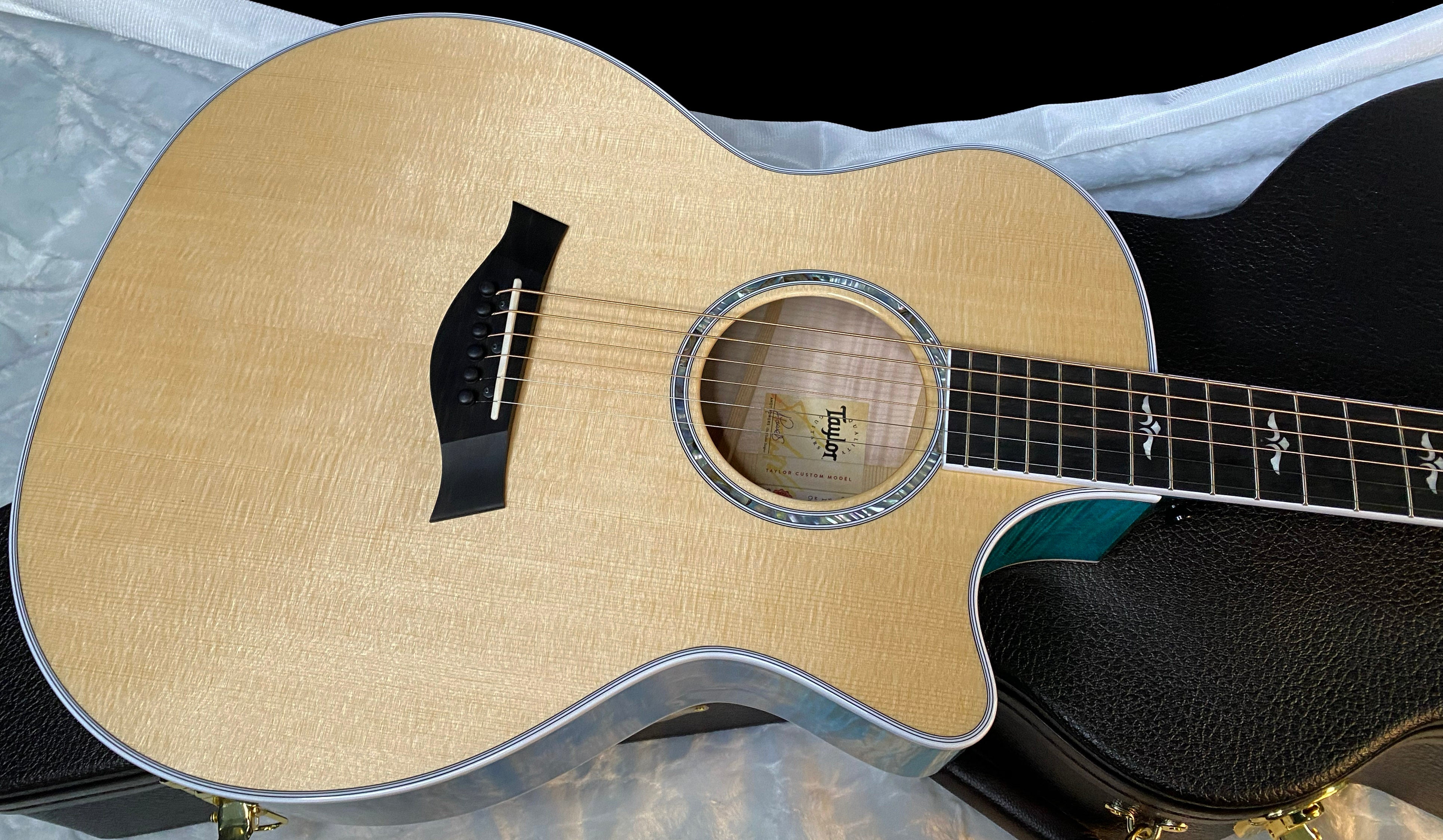 NEW ! Taylor 614ce Custom Acoustic-Electric Guitar - Natural Top - Blue Fade Back and Sides - AAAAA Flamed Maple - Authorized Dealer - G05921 - 4.8lbs