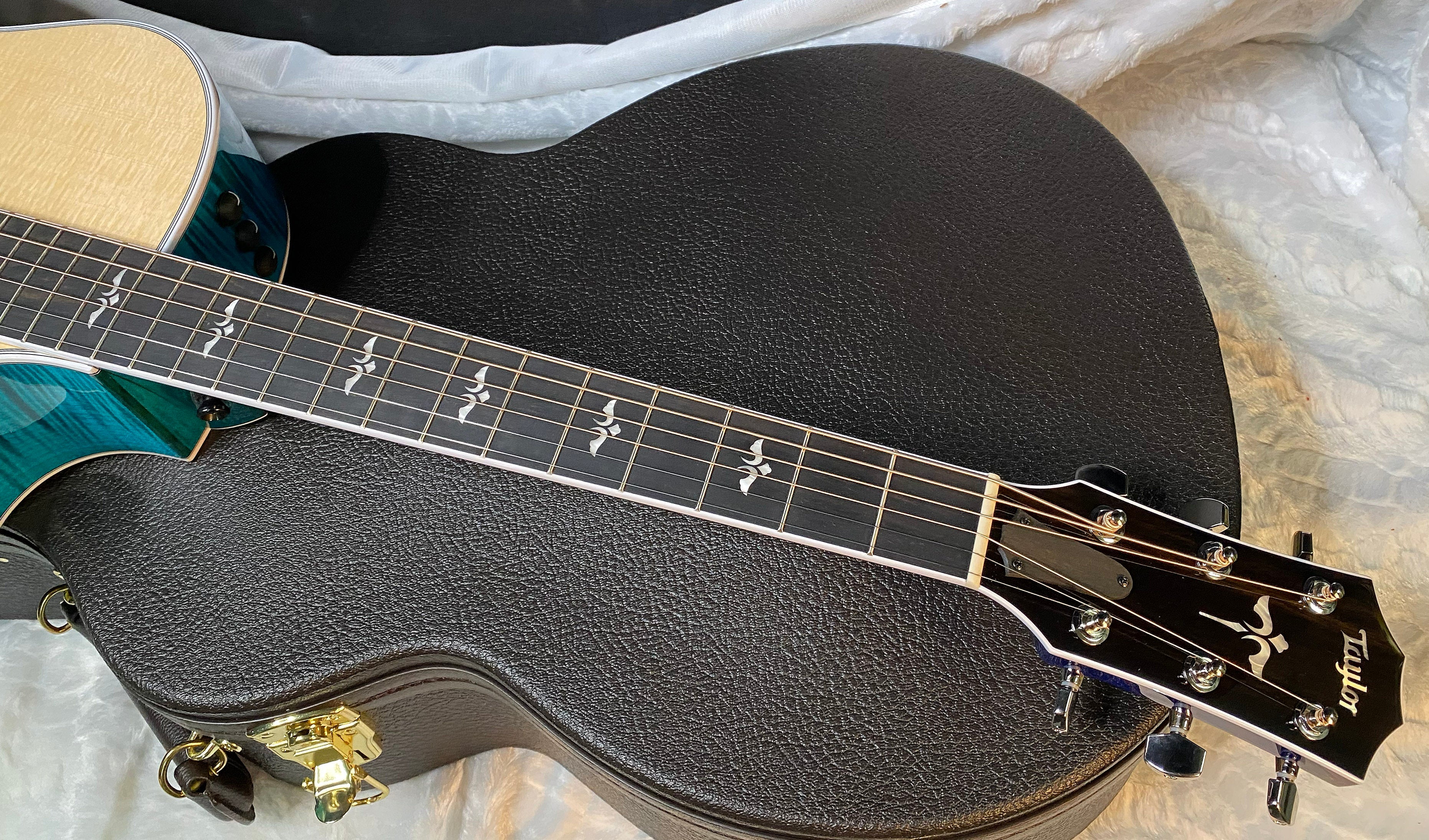 NEW ! Taylor 614ce Custom Acoustic-Electric Guitar - Natural Top - Blue Fade Back and Sides - AAAAA Flamed Maple - Authorized Dealer - G05921 - 4.8lbs