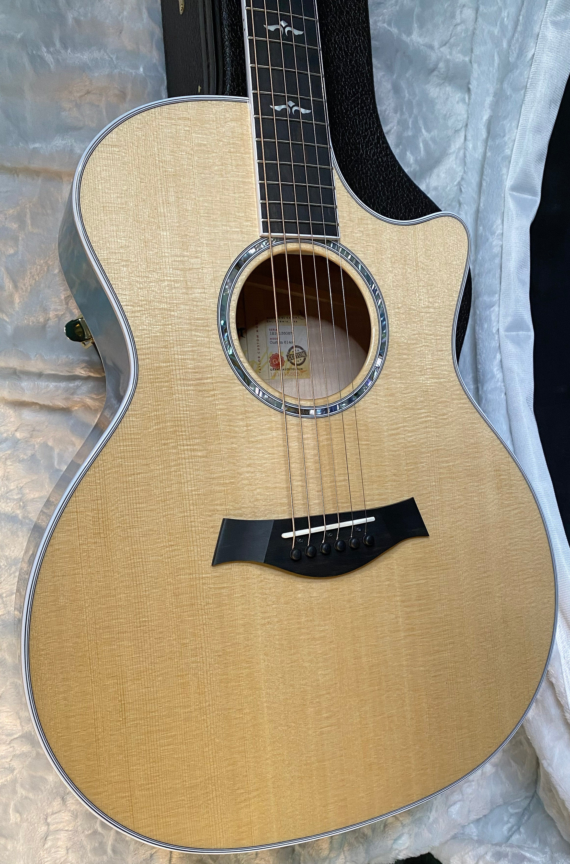 NEW ! Taylor 614ce Custom Acoustic-Electric Guitar - Natural Top - Blue Fade Back and Sides - AAAAA Flamed Maple - Authorized Dealer - G05921 - 4.8lbs