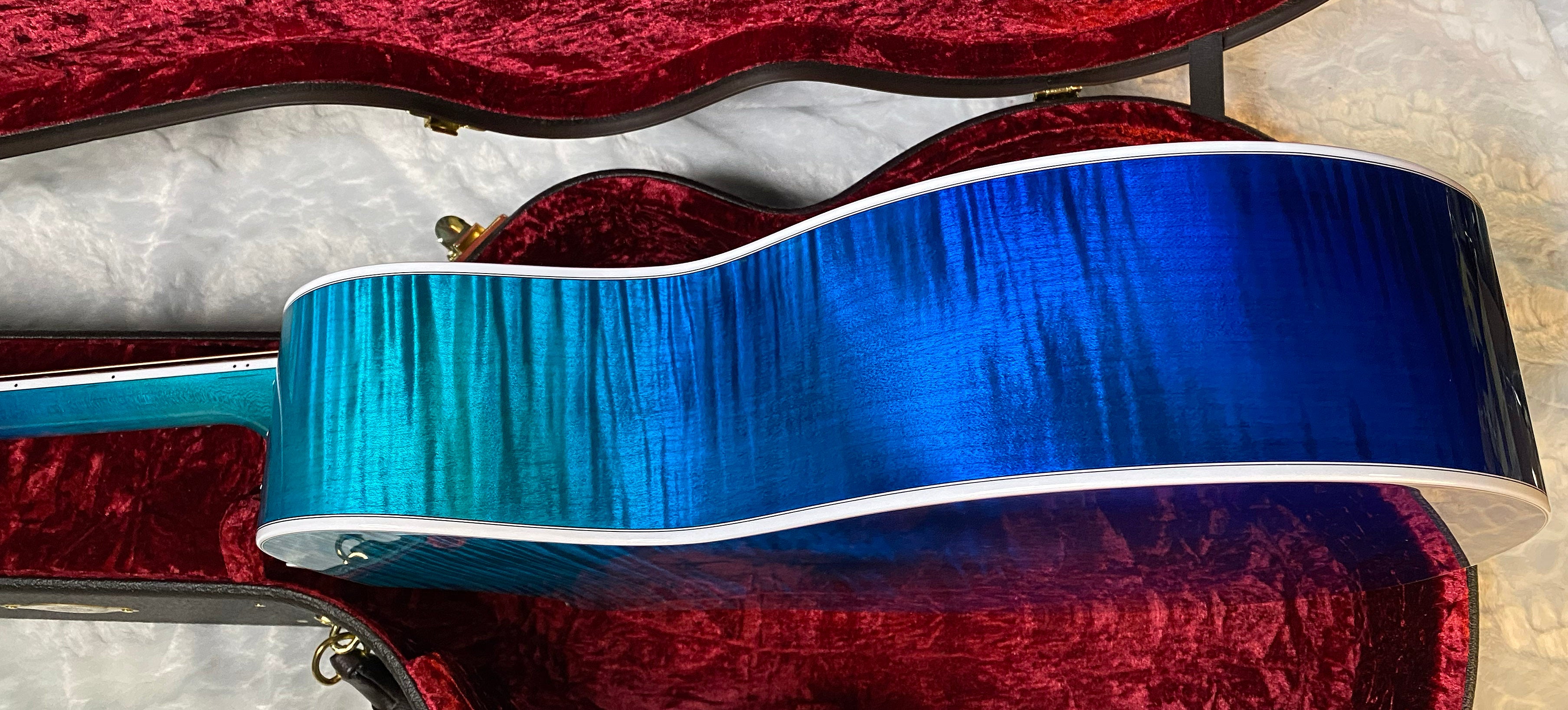 NEW ! Taylor 614ce Custom Acoustic-Electric Guitar - Natural Top - Blue Fade Back and Sides - AAAAA Flamed Maple - Authorized Dealer - G05921 - 4.8lbs