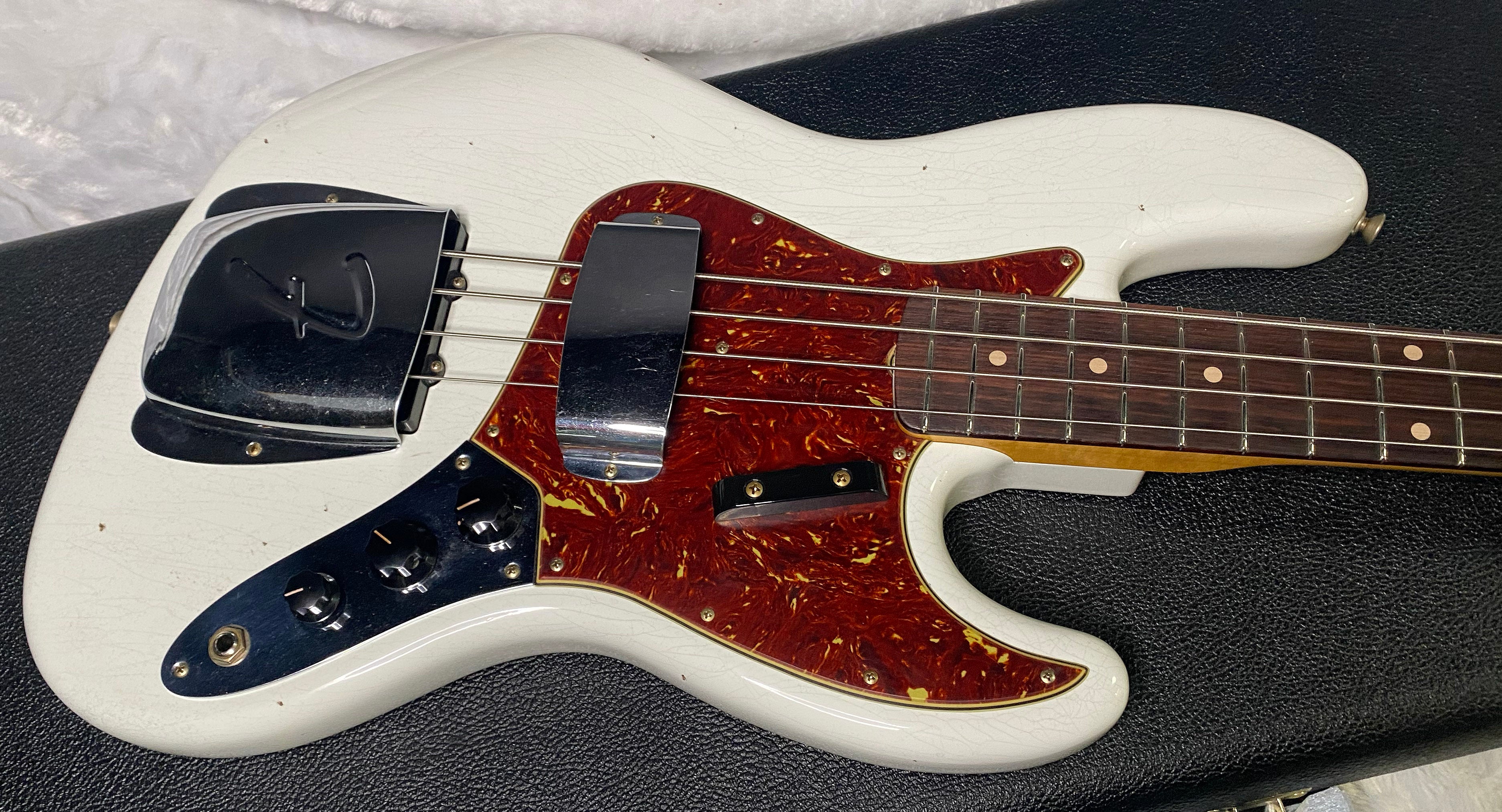 NEW! Fender Custom Shop 64 Jazz Bass Relic - Olympic White Finish - 9.7 lbs - Authorized Dealer - G06779