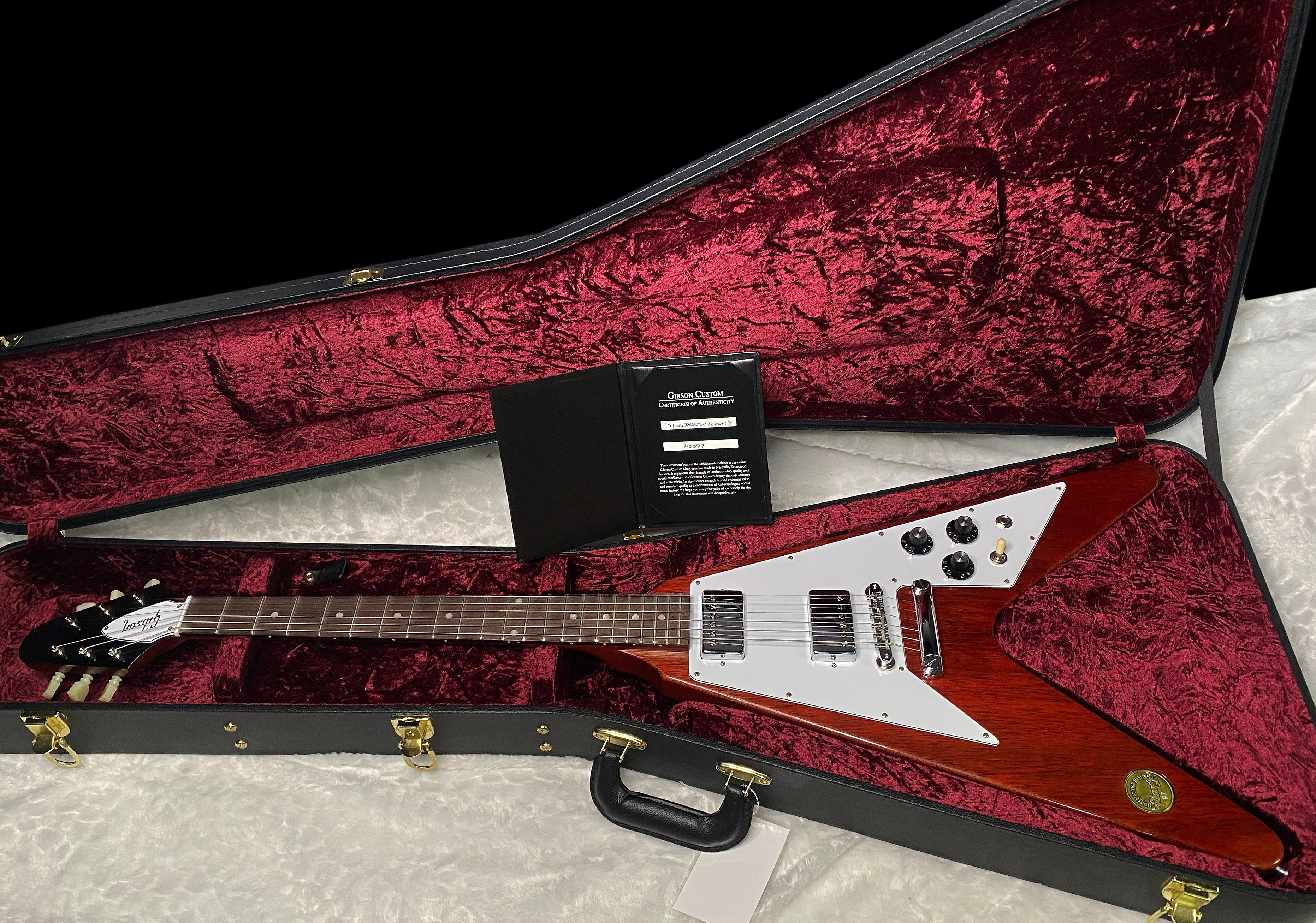 NEW! Gibson Custom 1971 Flying V Medallion Reissue Electric Guitar - Medallion Cherry - Authorized Dealer - Ultra RARE! Dealer Select - 6.45 lbs - G07412