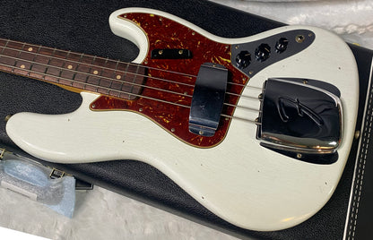 NEW! Fender Custom Shop 64 Jazz Bass Relic - Olympic White Finish - 9.7 lbs - Authorized Dealer - G06779