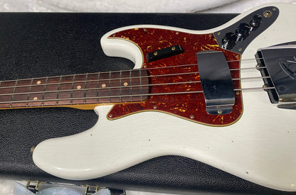 NEW! Fender Custom Shop 64 Jazz Bass Relic - Olympic White Finish - 9.7 lbs - Authorized Dealer - G06779