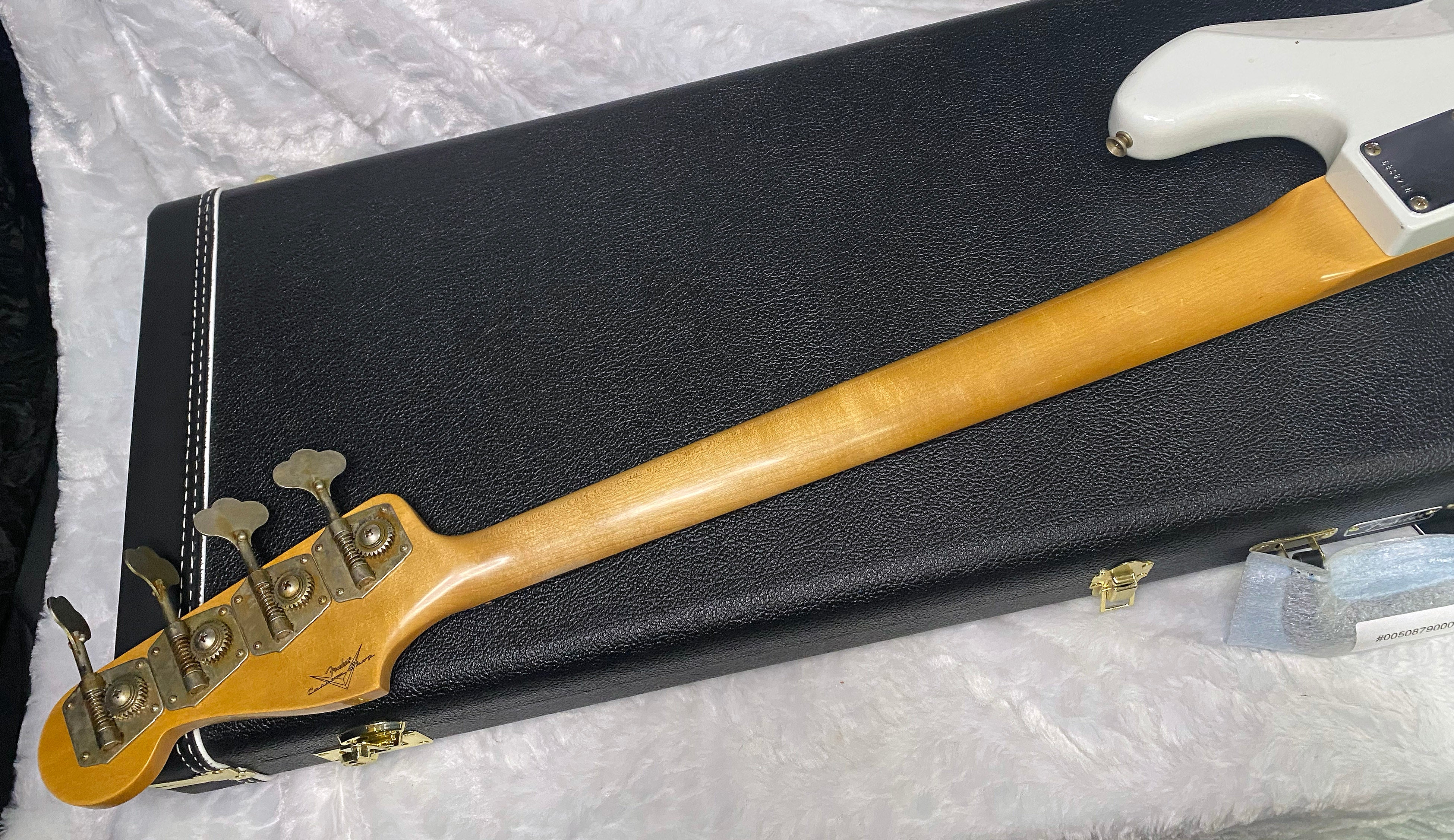NEW! Fender Custom Shop 64 Jazz Bass Relic - Olympic White Finish - 9.7 lbs - Authorized Dealer - G06779