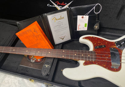 NEW! Fender Custom Shop 64 Jazz Bass Relic - Olympic White Finish - 9.7 lbs - Authorized Dealer - G06779
