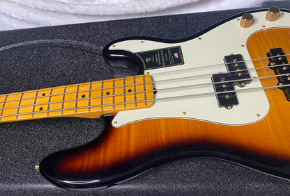 NEW! Fender 75th Anniversary American Professional PJ Bass - 2-Color Sunburst - Flame Top - 9.3lbs - Authorized Dealer - G06680