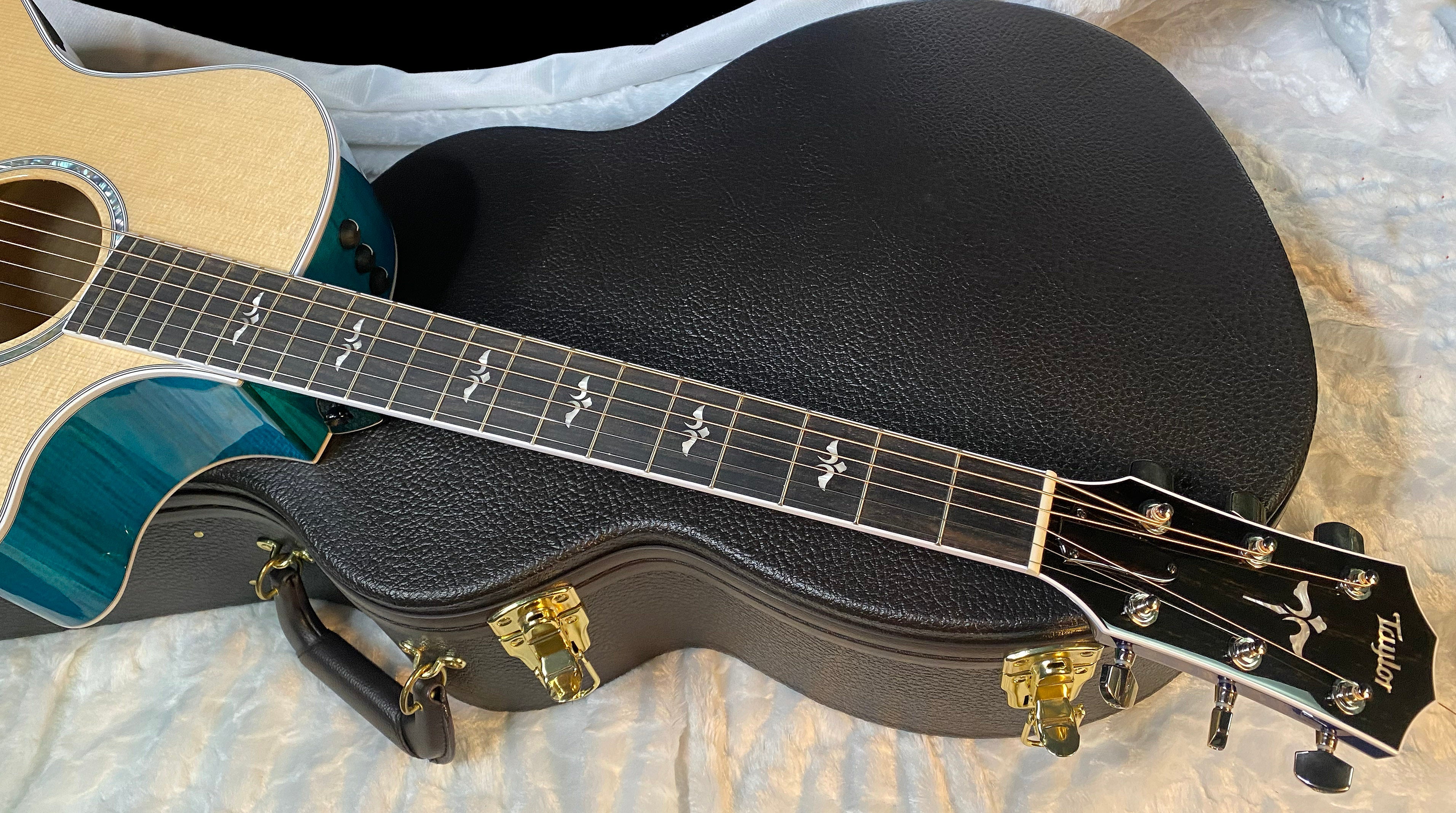 NEW ! Taylor 614ce Custom Acoustic-Electric Guitar - Natural Top - Blue Fade Back and Sides - AAAAA Flamed Maple - Authorized Dealer - G05925 - 4.9lbs