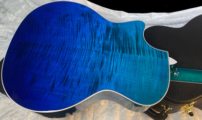 NEW ! Taylor 614ce Custom Acoustic-Electric Guitar - Natural Top - Blue Fade Back and Sides - AAAAA Flamed Maple - Authorized Dealer - G05925 - 4.9lbs