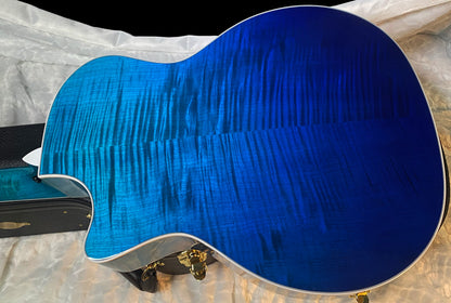 NEW ! Taylor 614ce Custom Acoustic-Electric Guitar - Natural Top - Blue Fade Back and Sides - AAAAA Flamed Maple - Authorized Dealer - G05925 - 4.9lbs