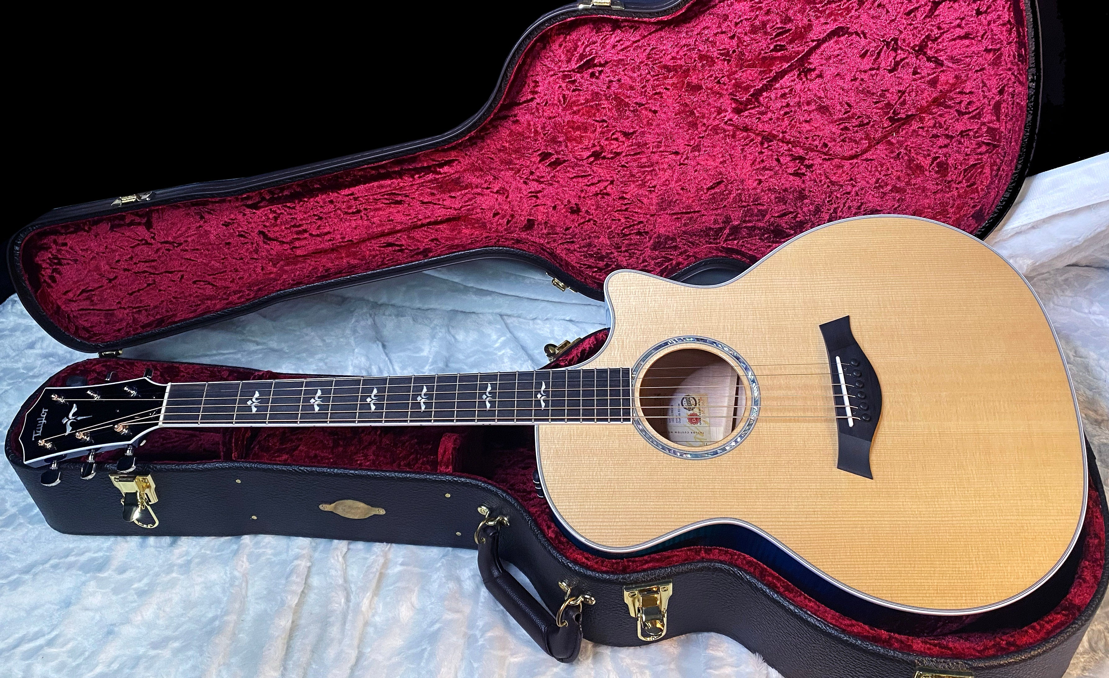 NEW ! Taylor 614ce Custom Acoustic-Electric Guitar - Natural Top - Blue Fade Back and Sides - AAAAA Flamed Maple - Authorized Dealer - G05925 - 4.9lbs