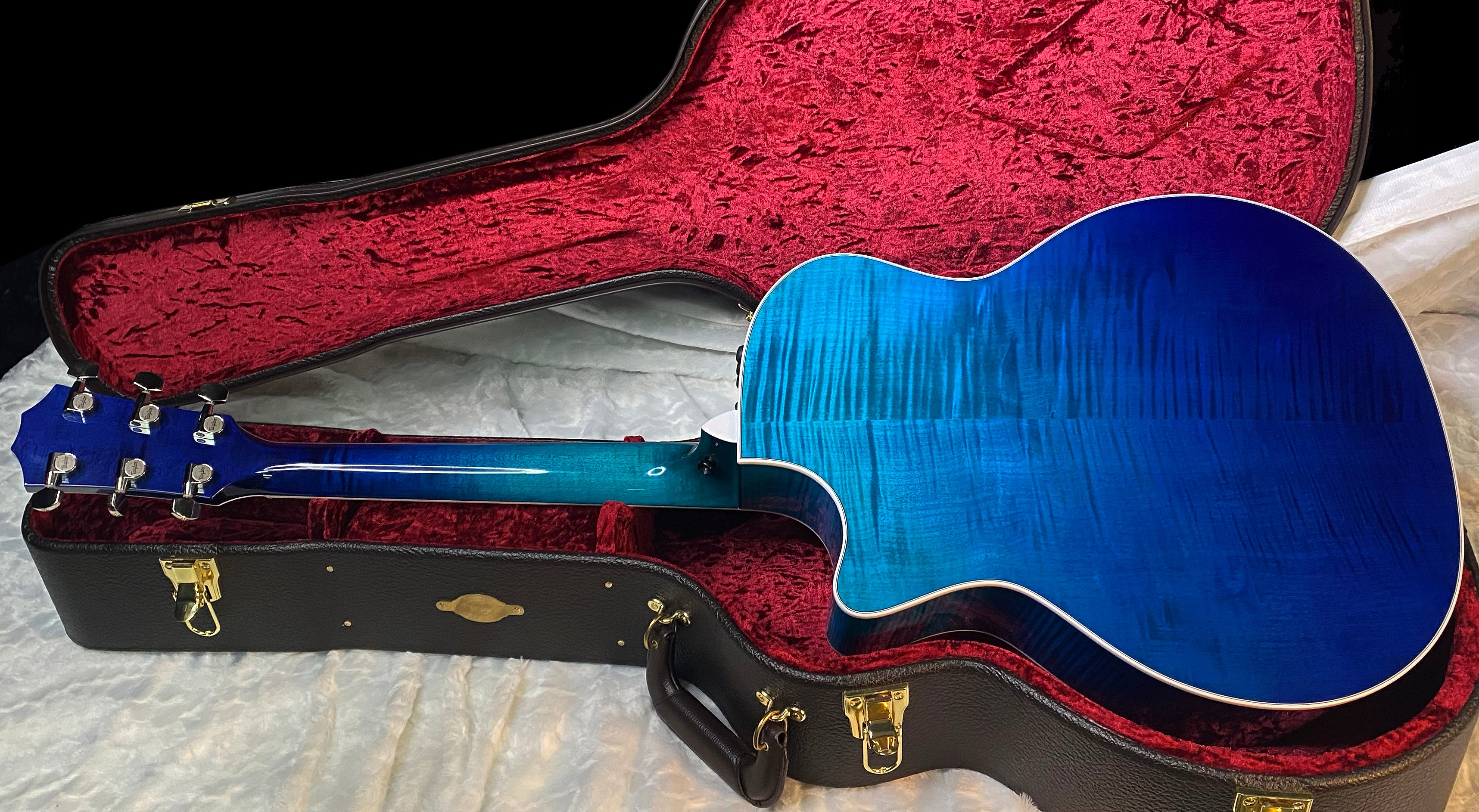 NEW ! Taylor 614ce Custom Acoustic-Electric Guitar - Natural Top - Blue Fade Back and Sides - AAAAA Flamed Maple - Authorized Dealer - G05925 - 4.9lbs