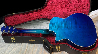 NEW ! Taylor 614ce Custom Acoustic-Electric Guitar - Natural Top - Blue Fade Back and Sides - AAAAA Flamed Maple - Authorized Dealer - G05925 - 4.9lbs