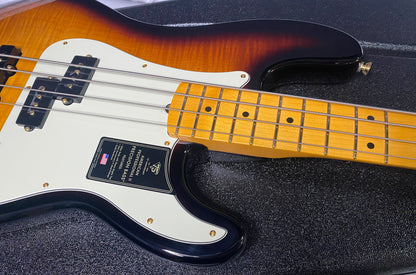 NEW! Fender 75th Anniversary American Professional PJ Bass - 2-Color Sunburst - Flame Top - 9.1 lbs - Authorized Dealer - G06681