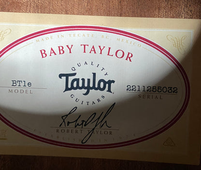 NEW! Taylor Baby Taylor BT1e Walnut Acoustic Guitar - Natural Sitka Spruce - 3lbs - Authorized Dealer - G06291
