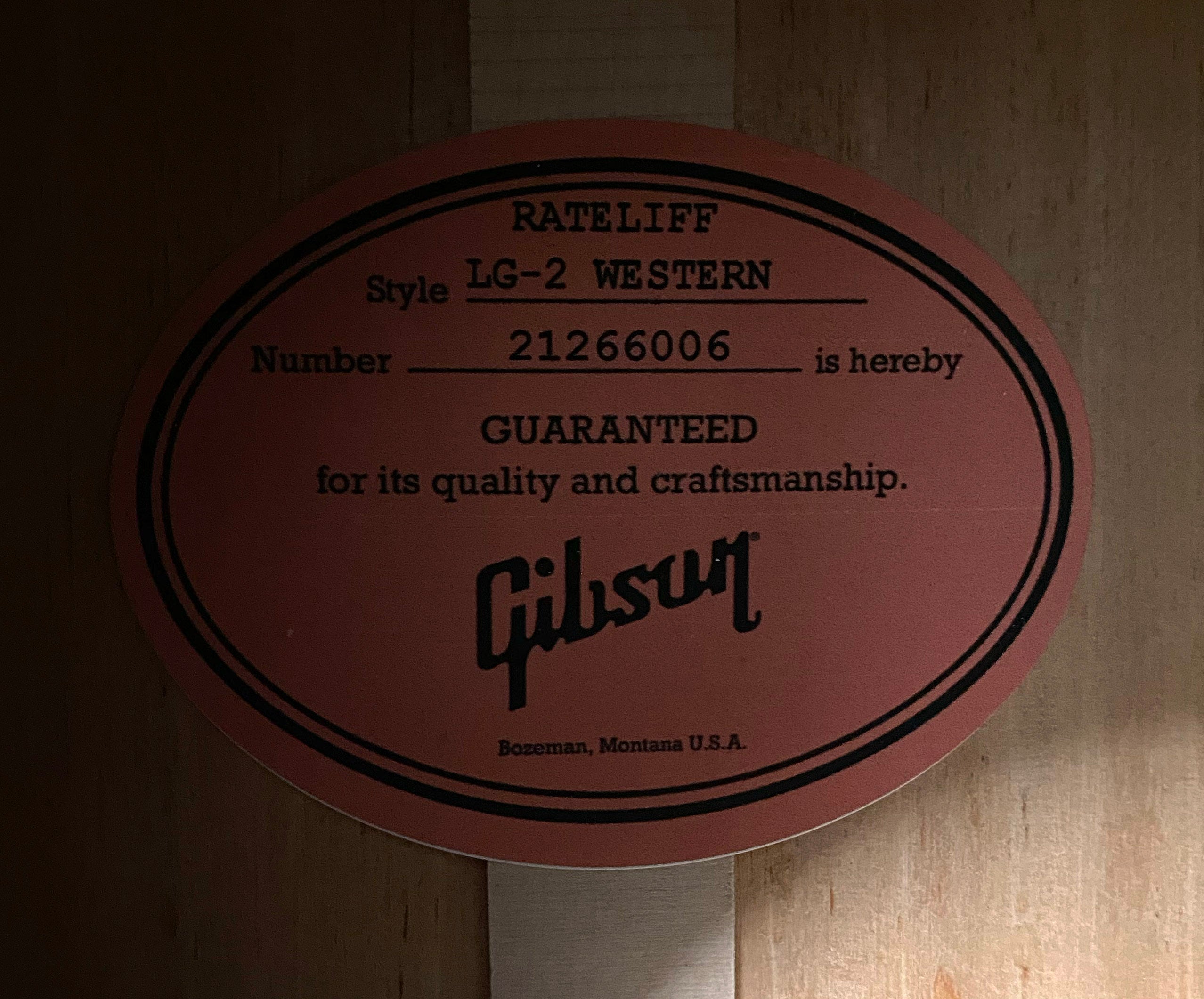 NEW ! Gibson Acoustic Nathaniel Rateliff LG-2 Western-Vintage Sunburst - Authorized Dealer - In-Stock! 3.9 lbs - G07418