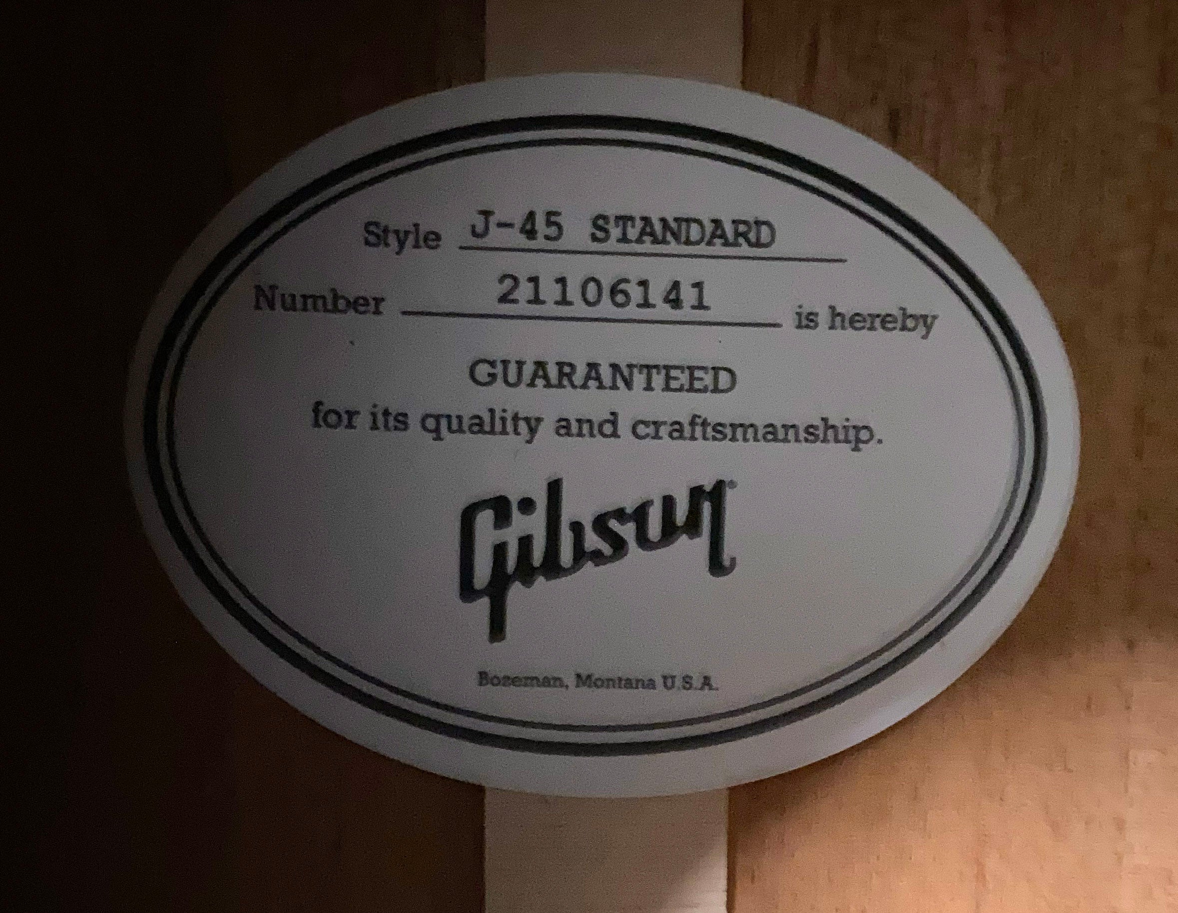 NEW! Gibson J-45 Standard Acoustic Electric Guitar - Vintage Sunburst - Authorized Dealer - 4.6lbs - G07424