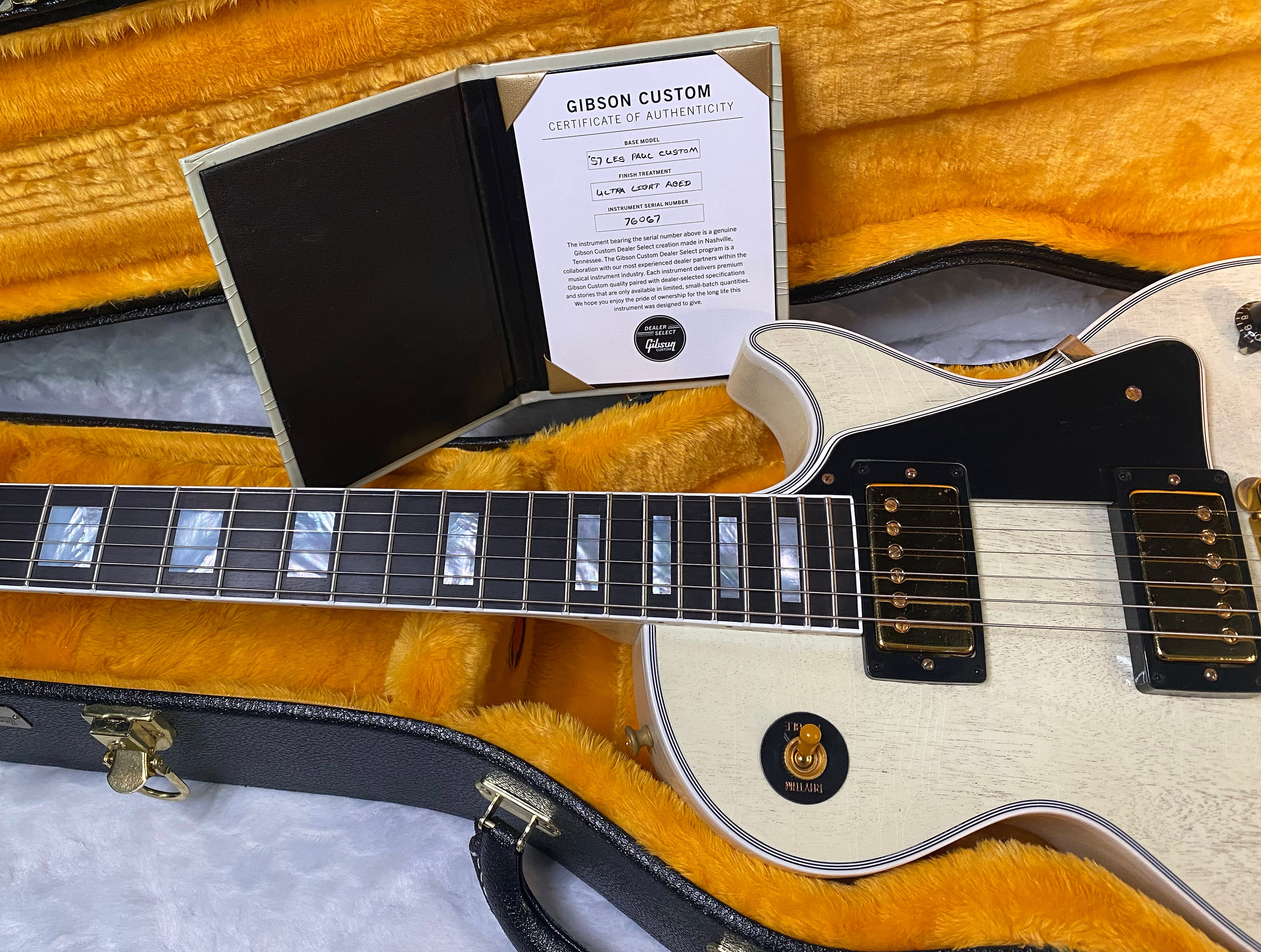 NEW! Gibson Les Paul Custom 1957 Reissue Murphy Lab Ultra Light Aged - Custom Ordered in TV White - Custom Shop - 9.4 lbs - Authorized Dealer - G06785