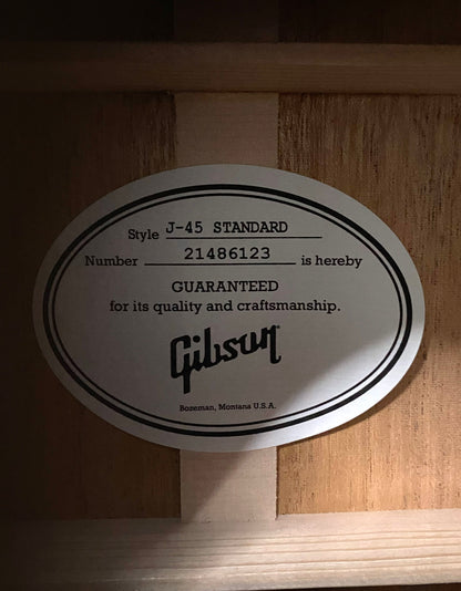 NEW! Gibson J-45 Standard Acoustic Electric Guitar - Vintage Sunburst - Authorized Dealer - 4.4lbs - G07420
