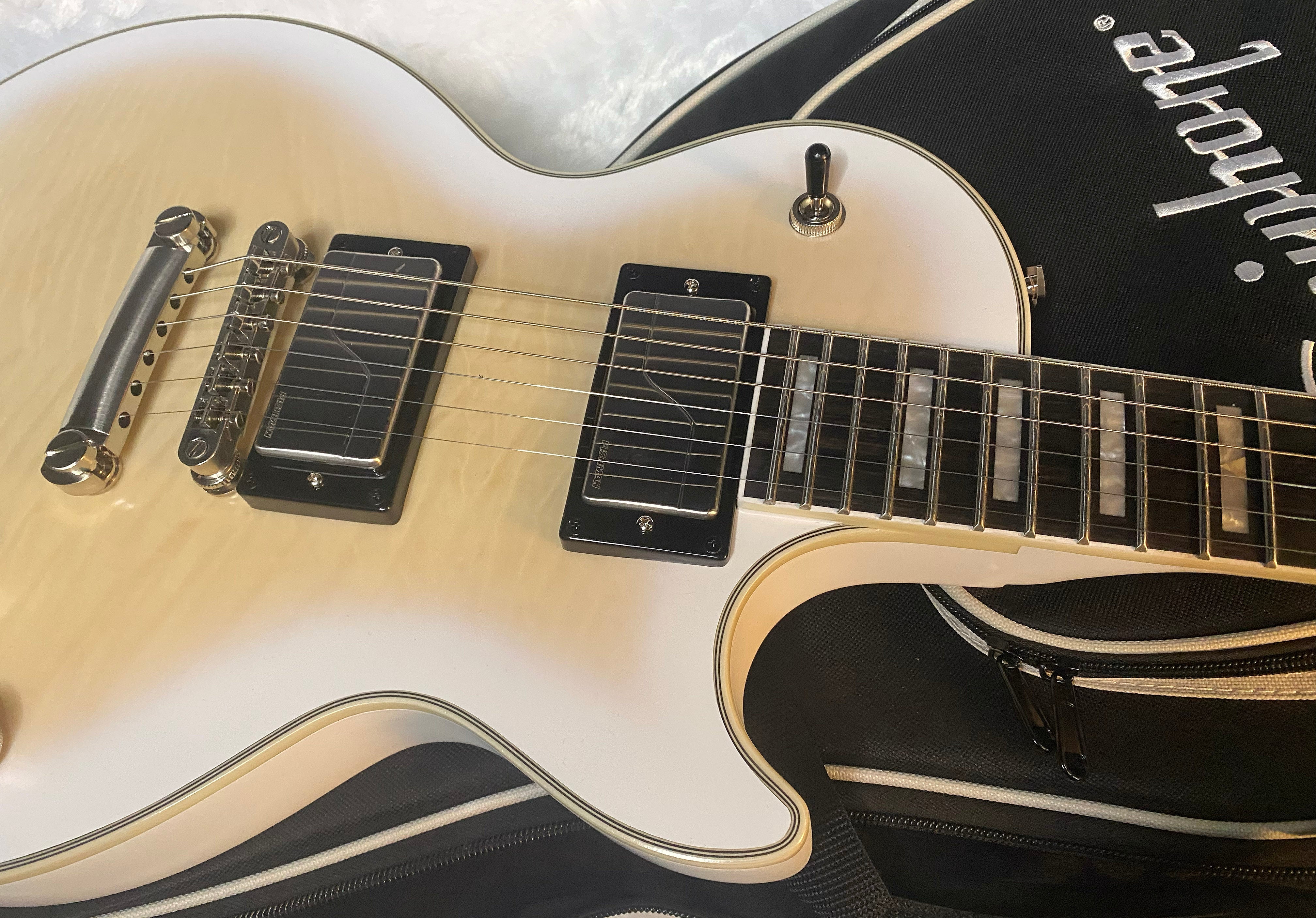 NEW ! Epiphone Les Paul Prophecy Electric Guitar - Aged White Tiger Burst - Authorized Dealer - 8.3lbs - G05320