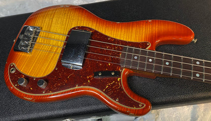 NEW! Fender Artisan Flame Maple Top Precision Bass Relic - Custom Shop - Aged Cherry Sunburst - Absolutely Beautiful - Flamed Roasted Maple Neck - Authorized Dealer - 9.3lbs - G06781