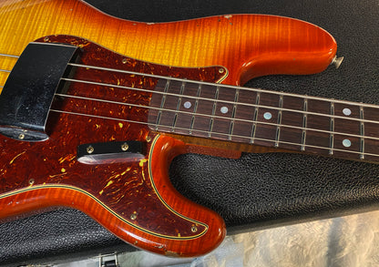 NEW! Fender Artisan Flame Maple Top Precision Bass Relic - Custom Shop - Aged Cherry Sunburst - Absolutely Beautiful - Flamed Roasted Maple Neck - Authorized Dealer - 9.3lbs - G06781