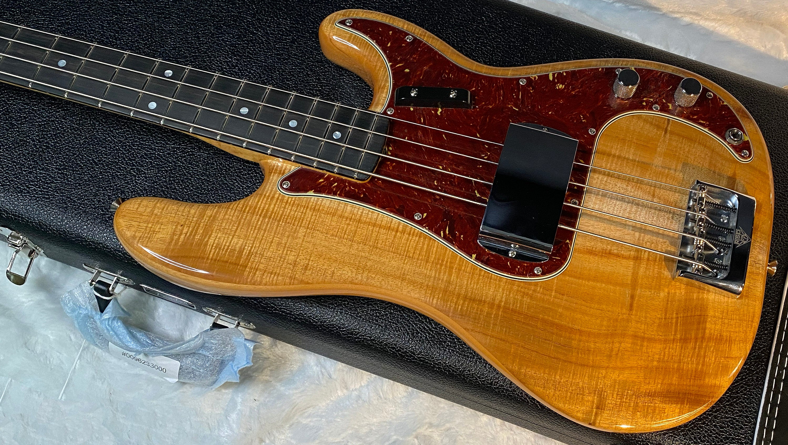 NEW! Fender Artisan Koa Precision Bass NOS - Ebony Fingerboard Natural Koa Finish - Absolutely Beautiful - Flamed Maple Neck - Authorized Dealer - 9.65lbs - G06782