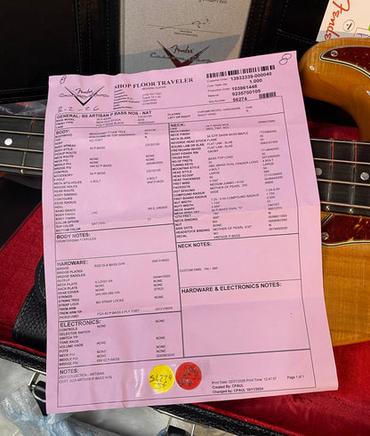 NEW! Fender Artisan Koa Precision Bass NOS - Ebony Fingerboard Natural Koa Finish - Absolutely Beautiful - Flamed Maple Neck - Authorized Dealer - 9.65lbs - G06782