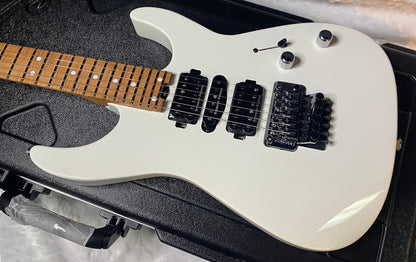 NEW ! Jackson Custom Shop Dinky HSH - Roasted Maple Neck & Fretboard - DK - Olympic White - Authorized Dealer - 8.1 lbs - G06789