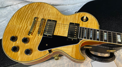 NEW! Gibson Dealer Select Custom Shop Les Paul Custom AAA Figured Flame Top - Antique Natural - Authorized Dealer - WOW! 8.9 lbs - G05981