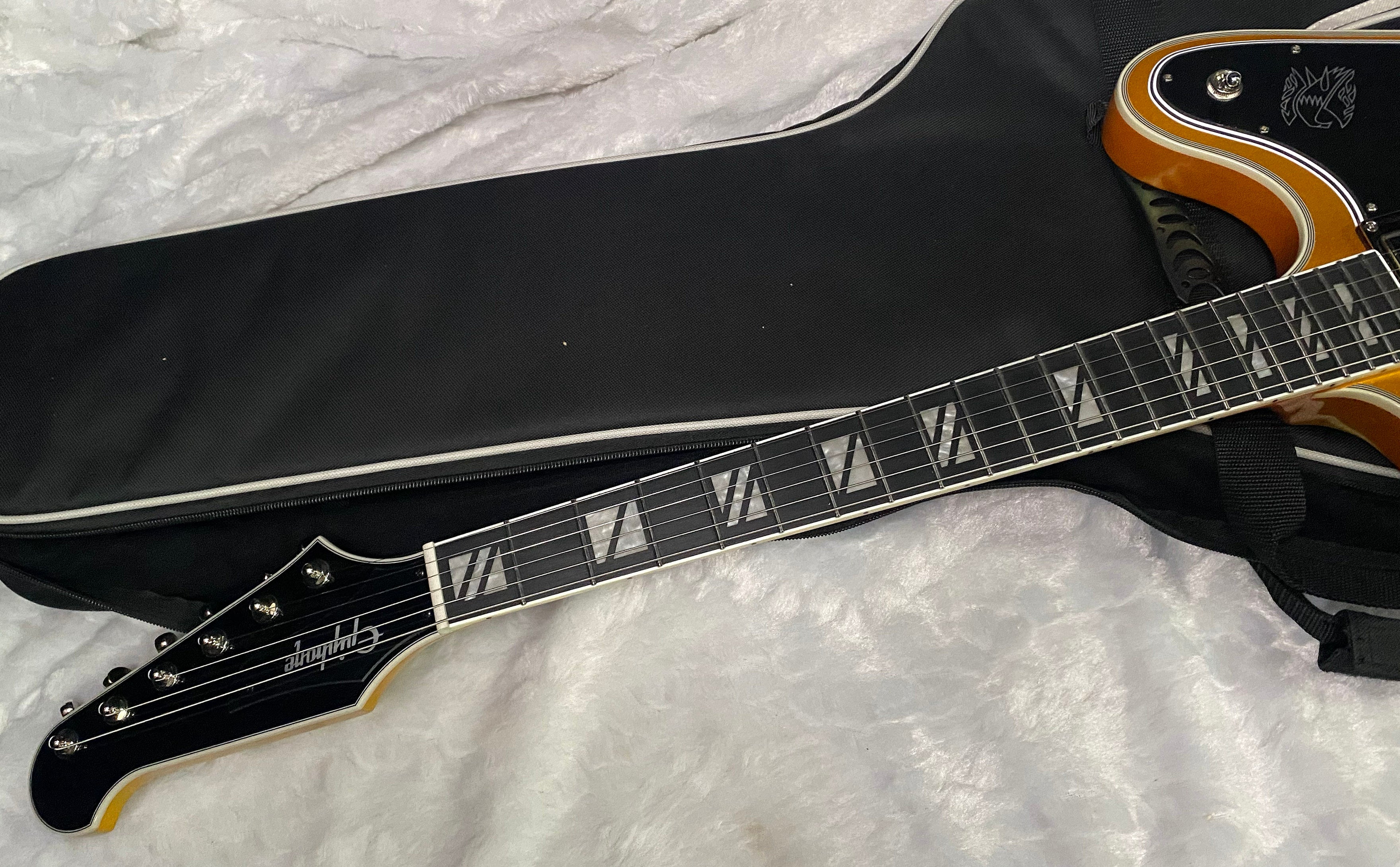 NEW! Epiphone Futura Firebird Custom - Firestorm Shift Finish - Deluxe Gig Bag - 8.2lbs - Authorized Dealer - G07326